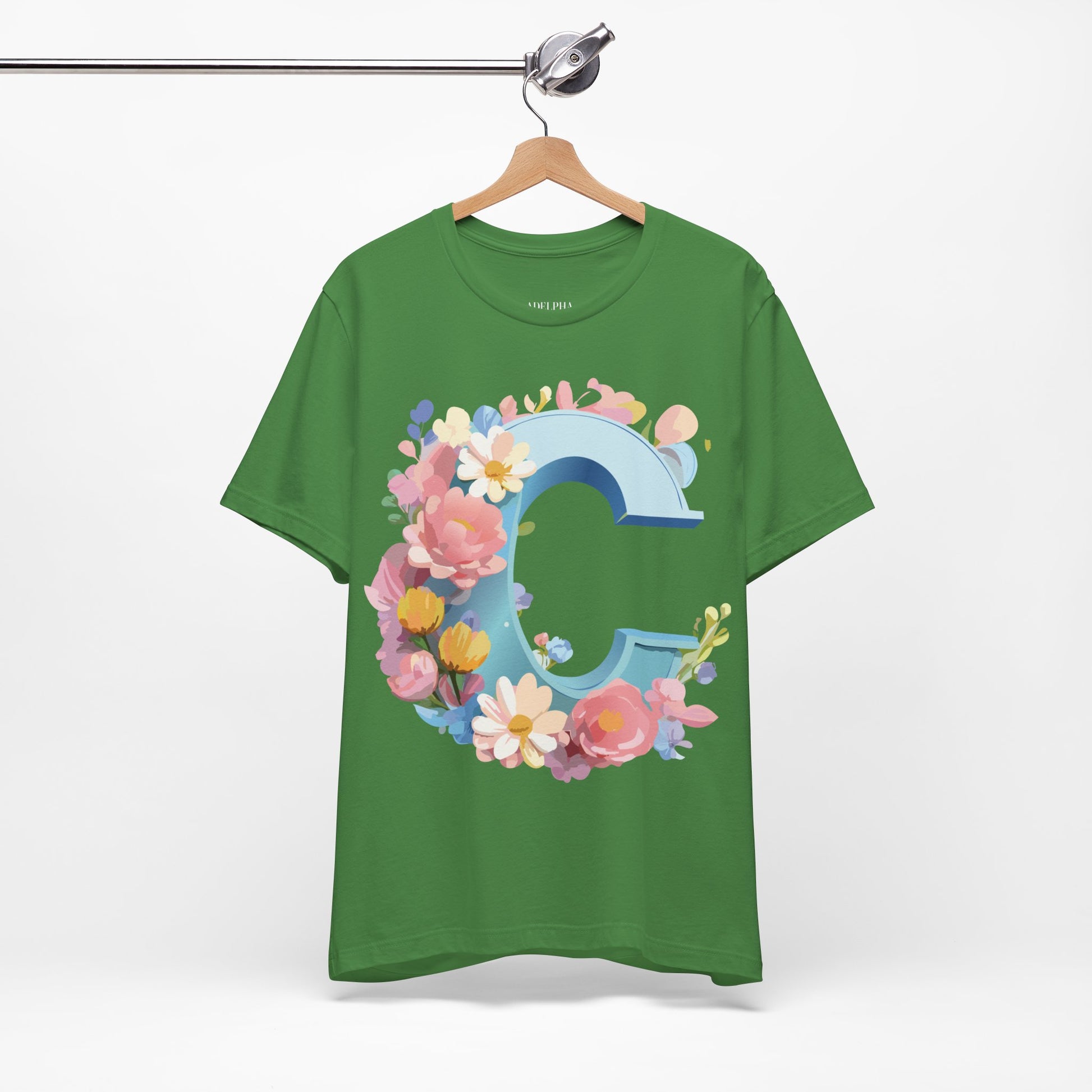 Natural Cotton Tee Shirt - Letters Collection - C Printify