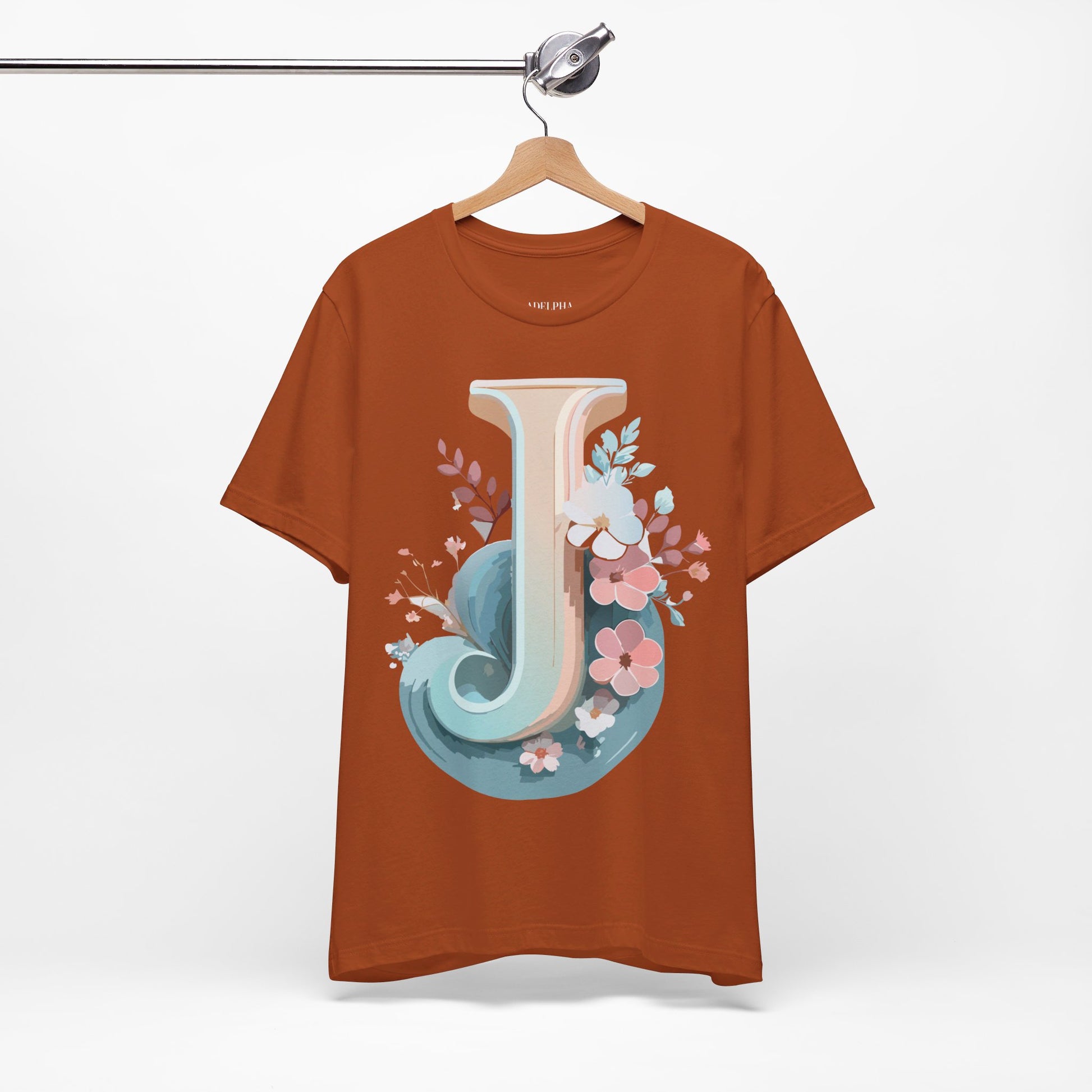 Natural Cotton Tee Shirt - Letters Collection - J Printify