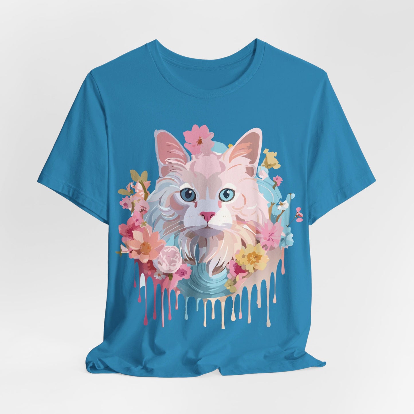 Natural Cotton Tee Shirt with Cat Printify