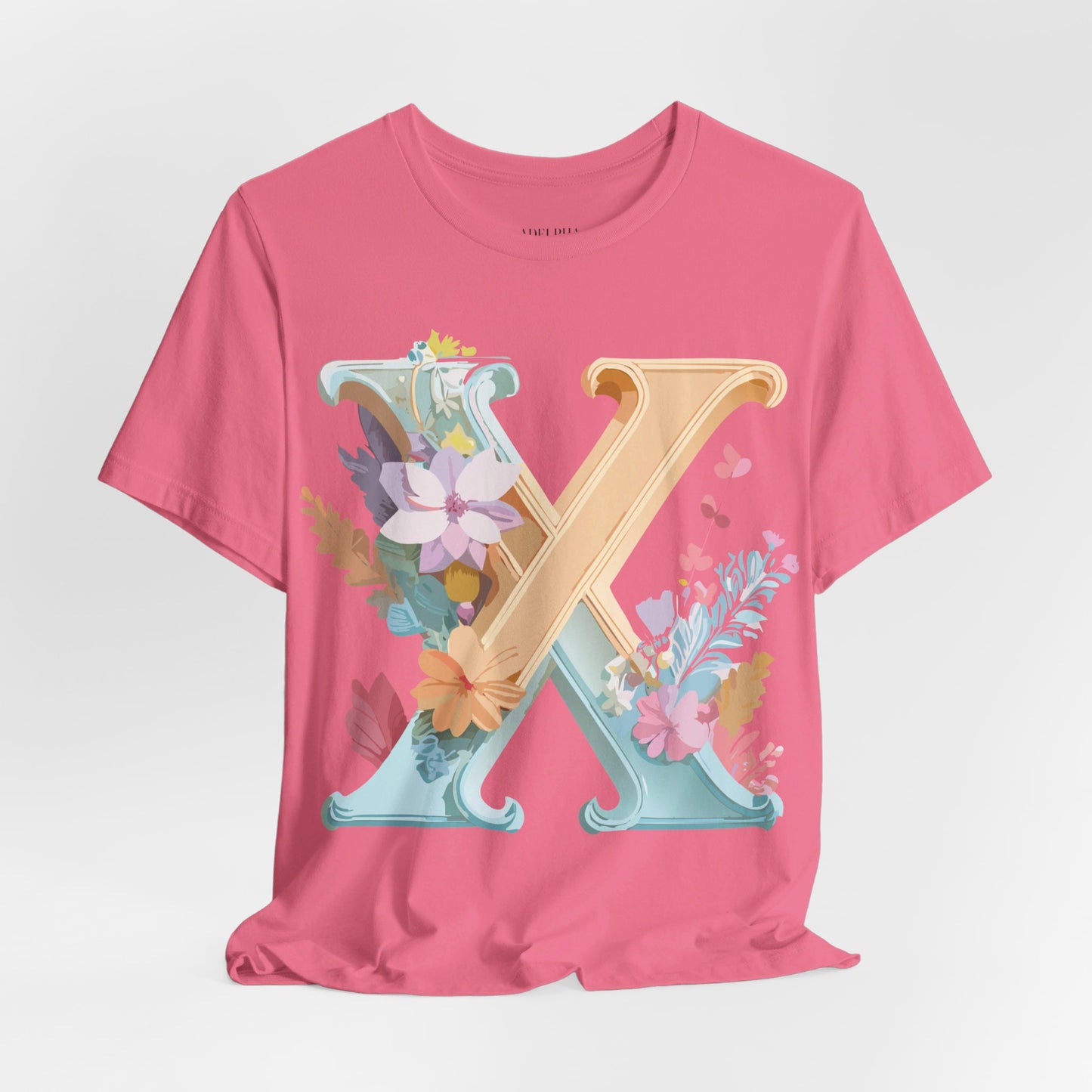 Natural Cotton Tee Shirt - Letters Collection - X Printify