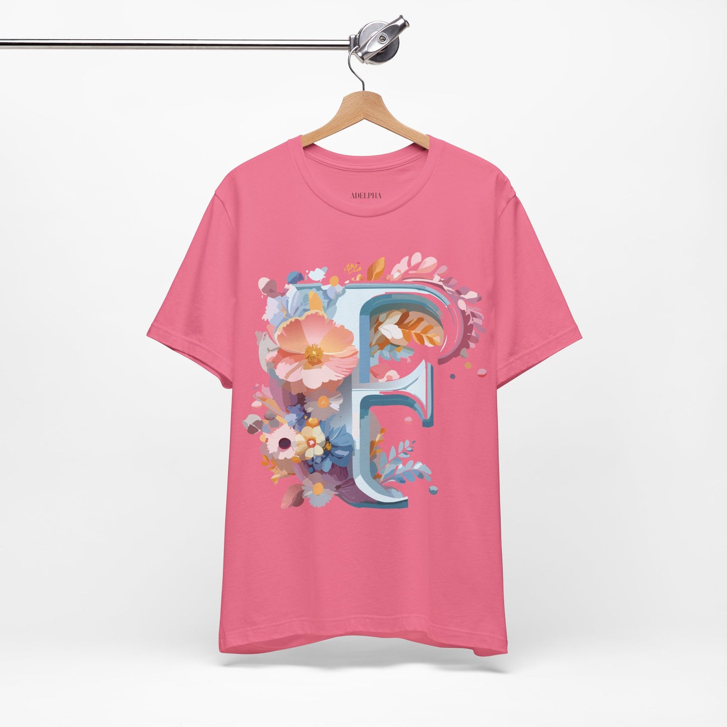 Natural Cotton Tee Shirt - Letters Collection - F Printify