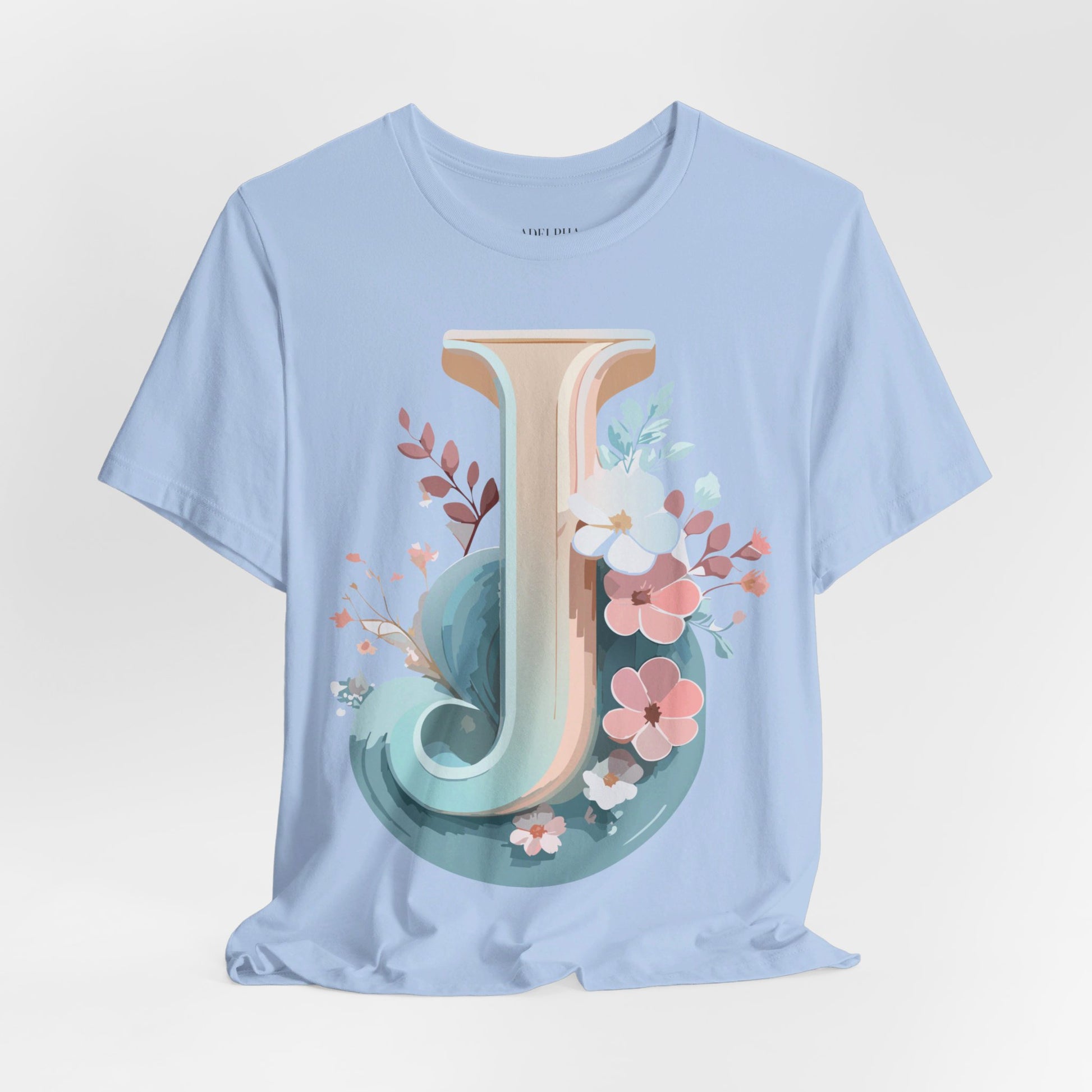 Natural Cotton Tee Shirt - Letters Collection - J Printify