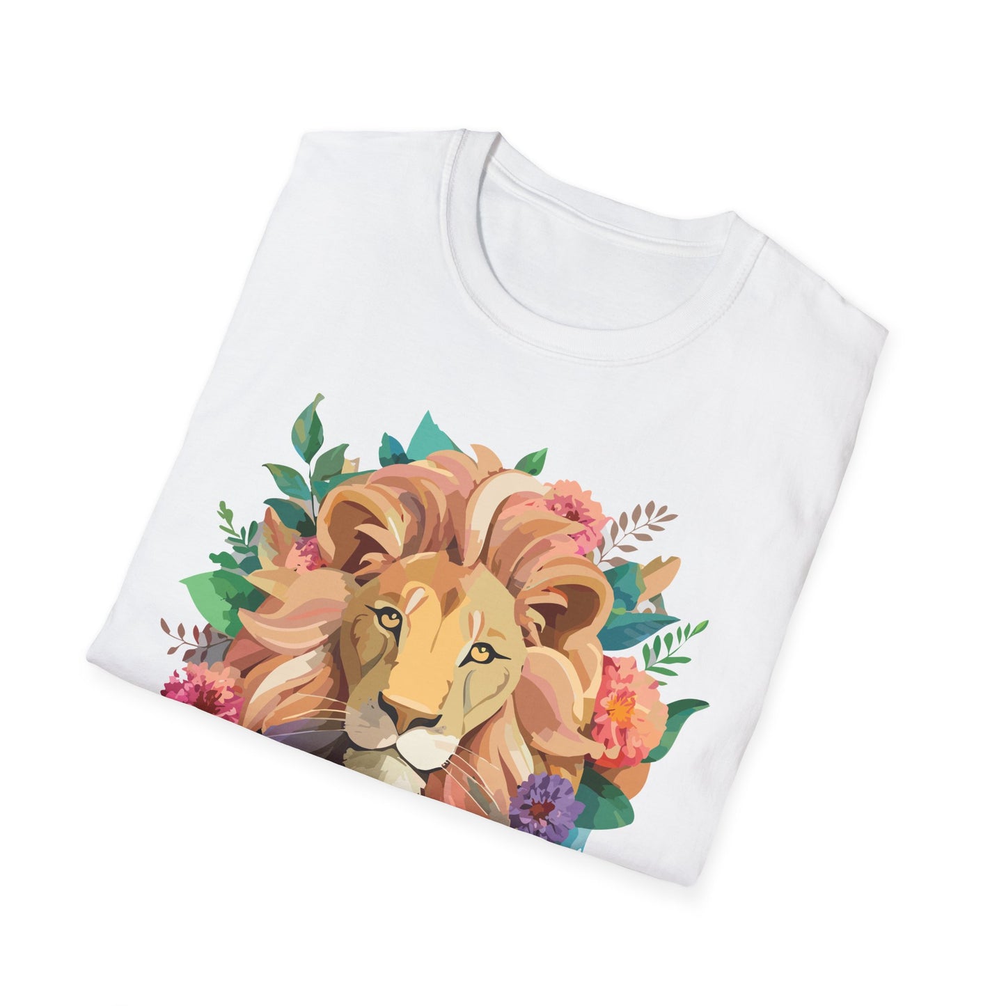 Lion Shirt, Shirt with Lion, Floral Lion Tee, Shirt with Animals