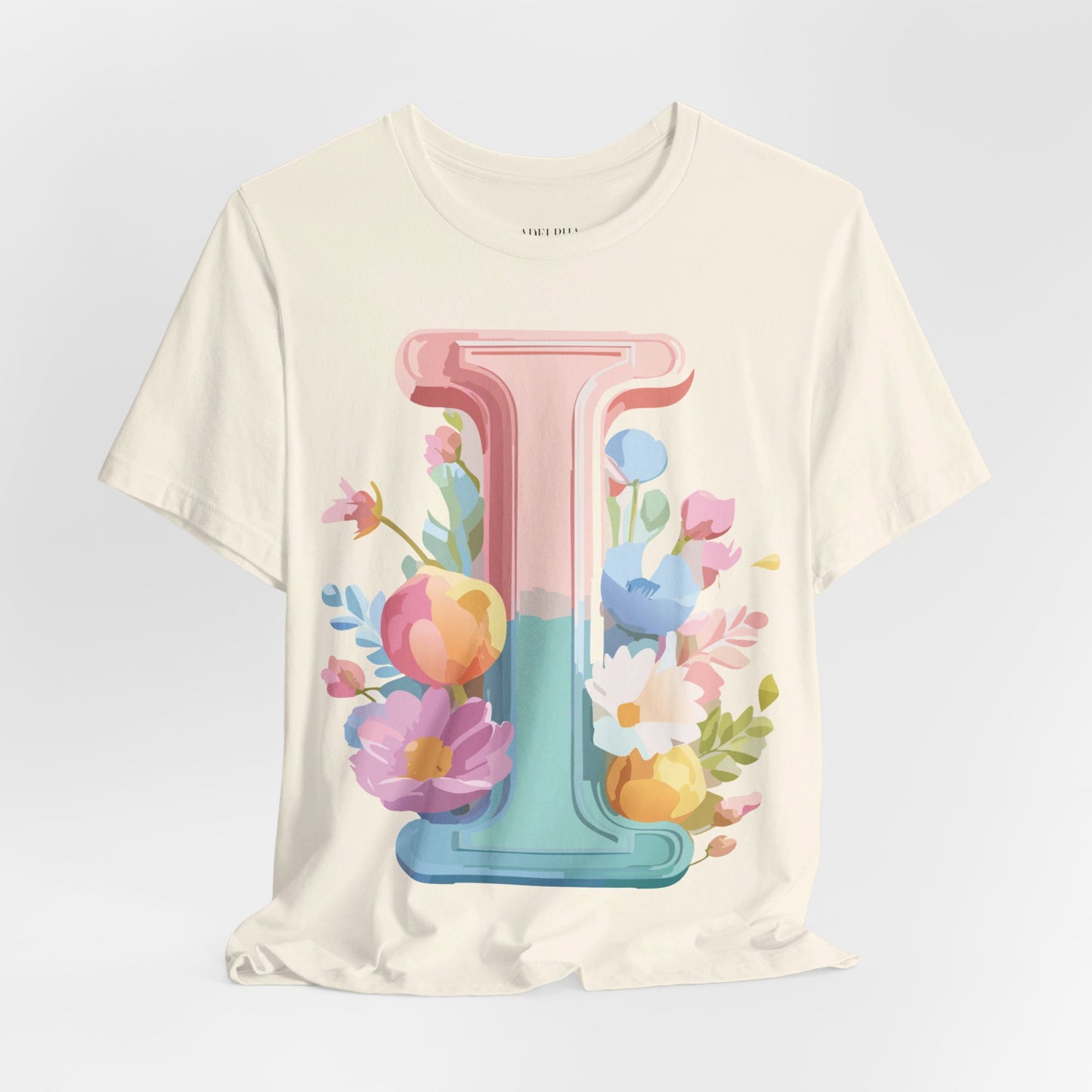 Natural Cotton Tee Shirt - Letters Collection - I Printify