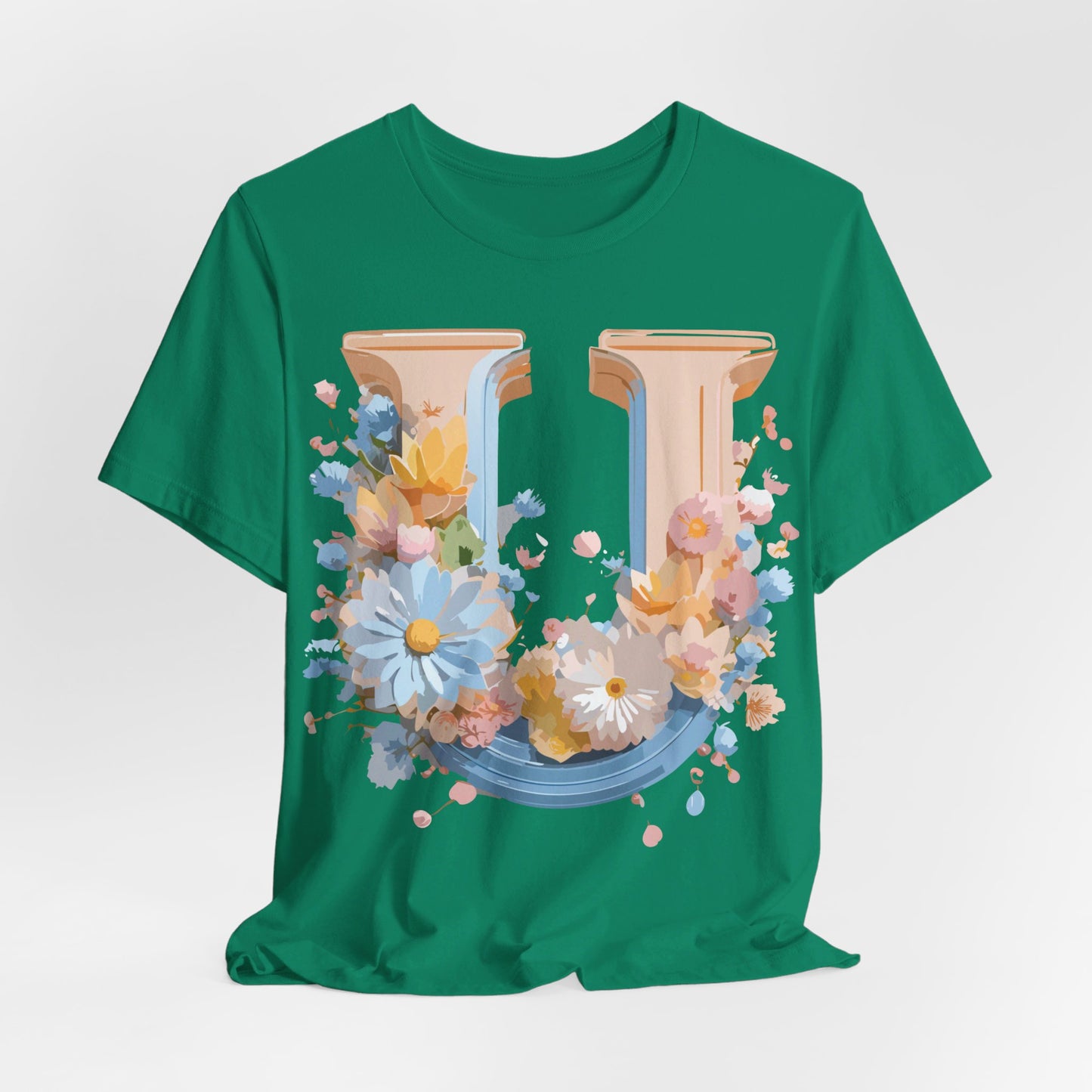 Natural Cotton Tee Shirt - Letters Collection - U Printify