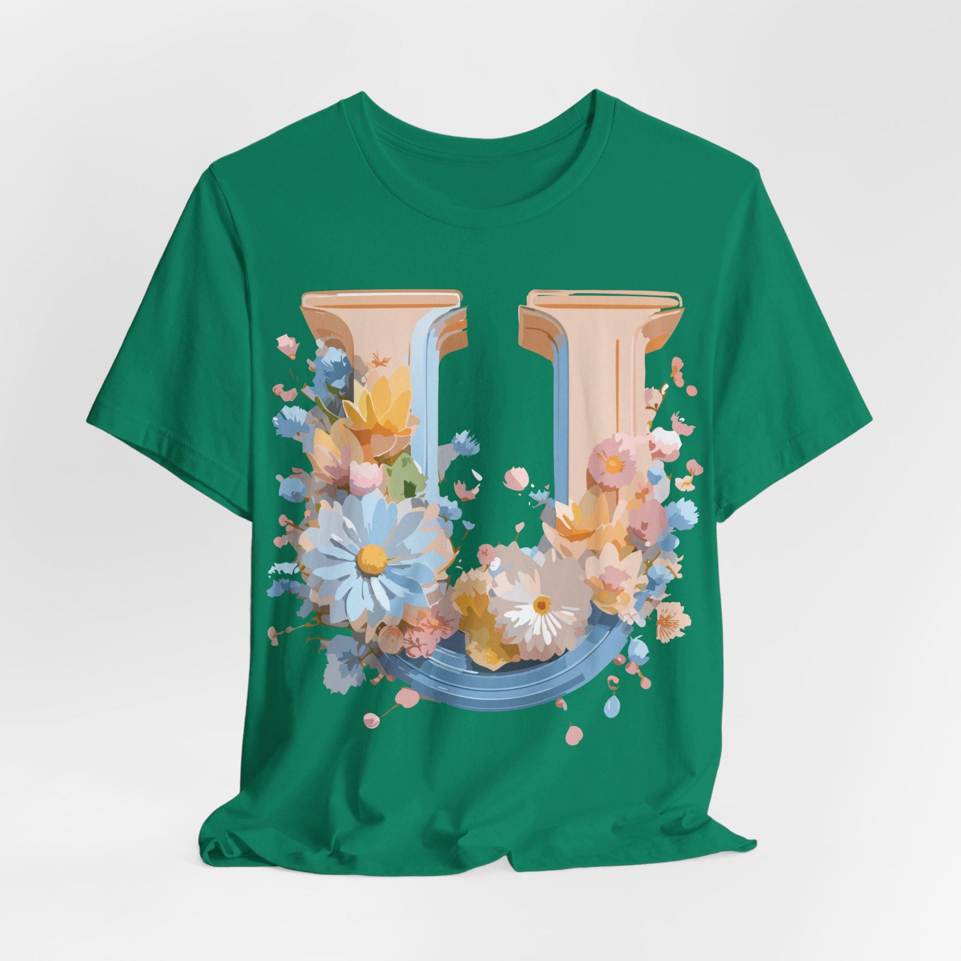 Natural Cotton Tee Shirt - Letters Collection - U Printify