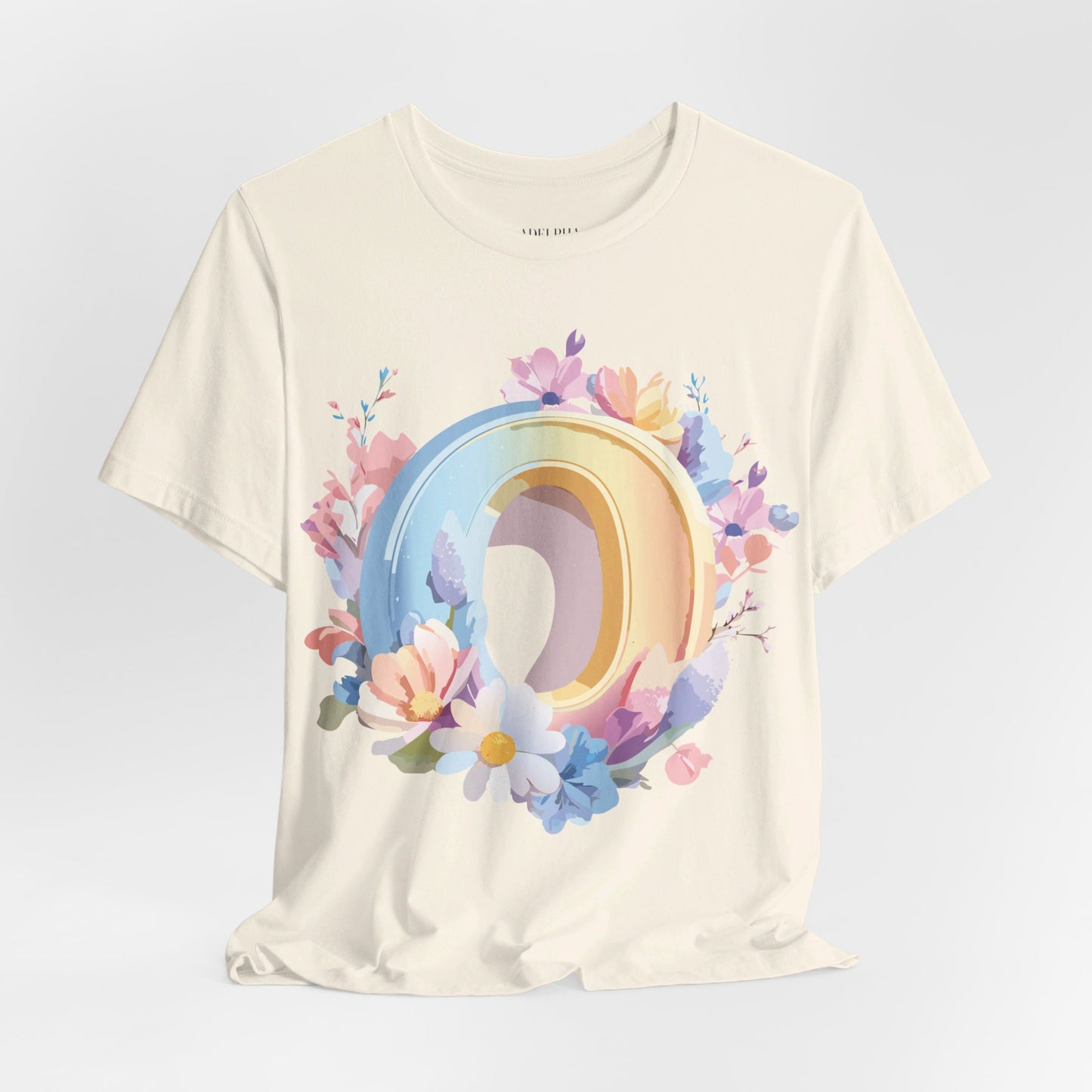 Natural Cotton Tee Shirt - Letters Collection - O Printify