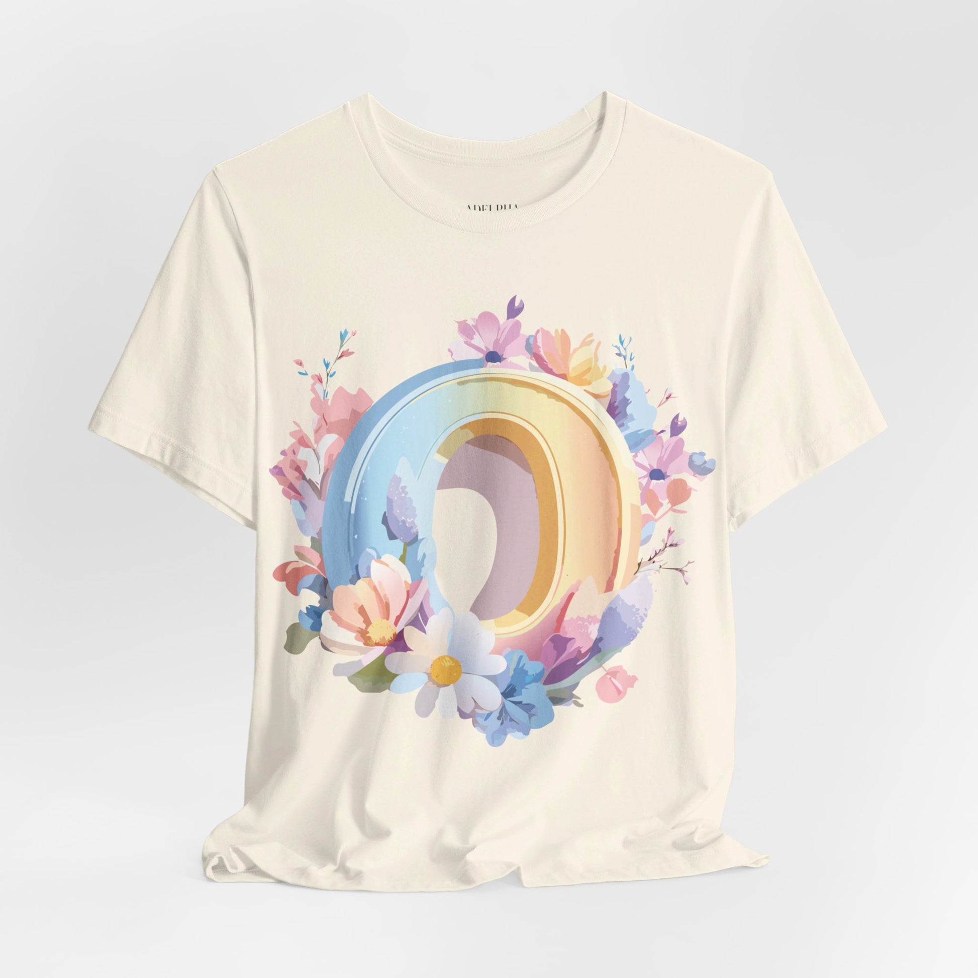 Natural Cotton Tee Shirt - Letters Collection - O Printify