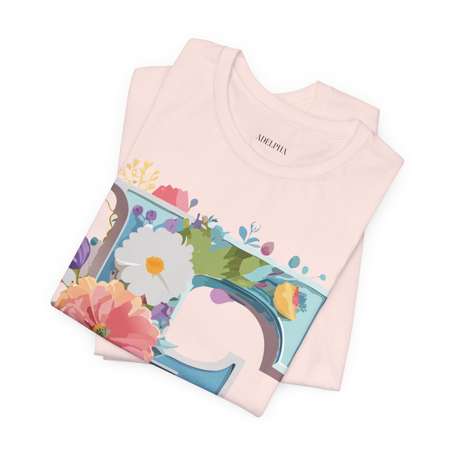 Natural Cotton Tee Shirt - Letters Collection - F Printify