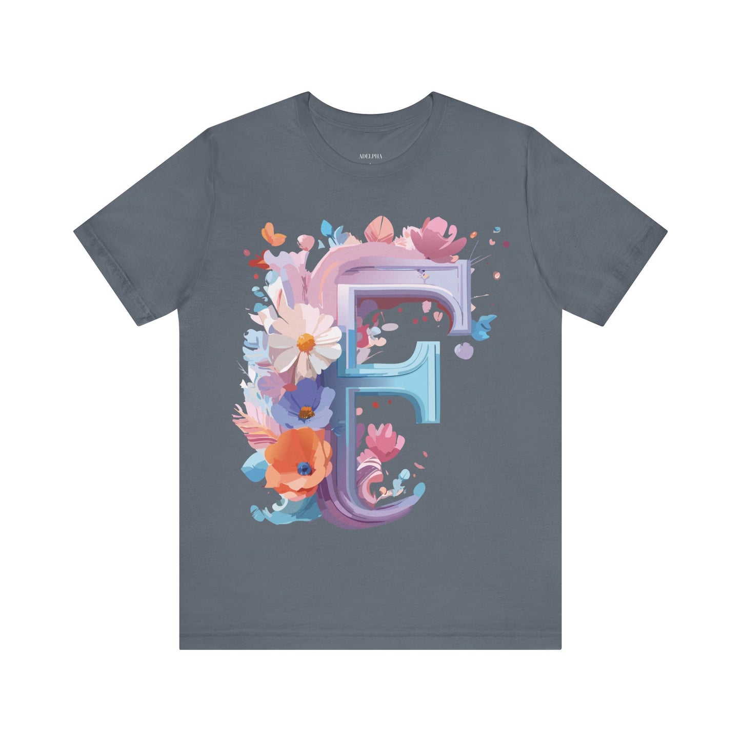 Natural Cotton Tee Shirt - Letters Collection - F Printify