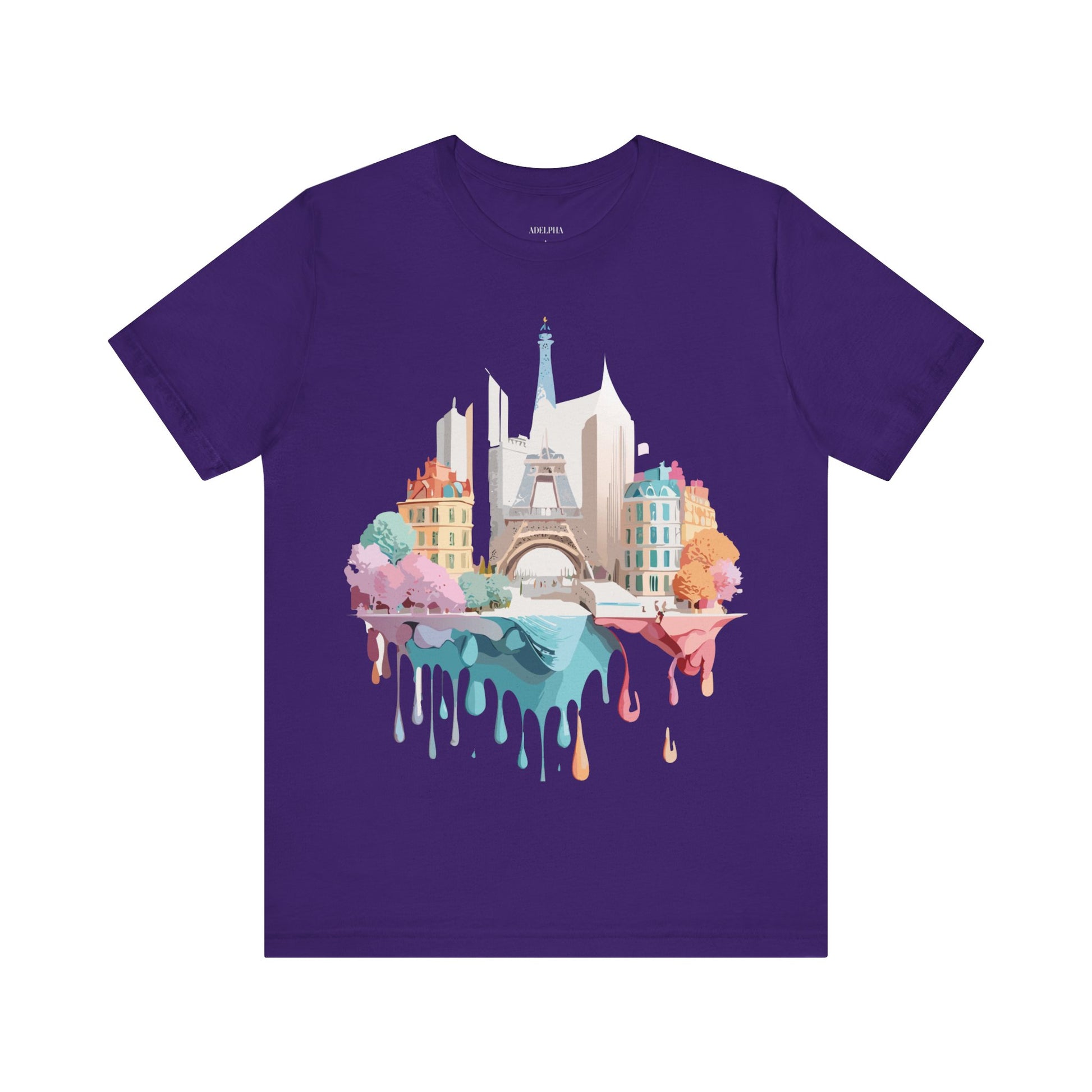 Natural Cotton Tee Shirt - Beautiful Places Collection - Paris Printify