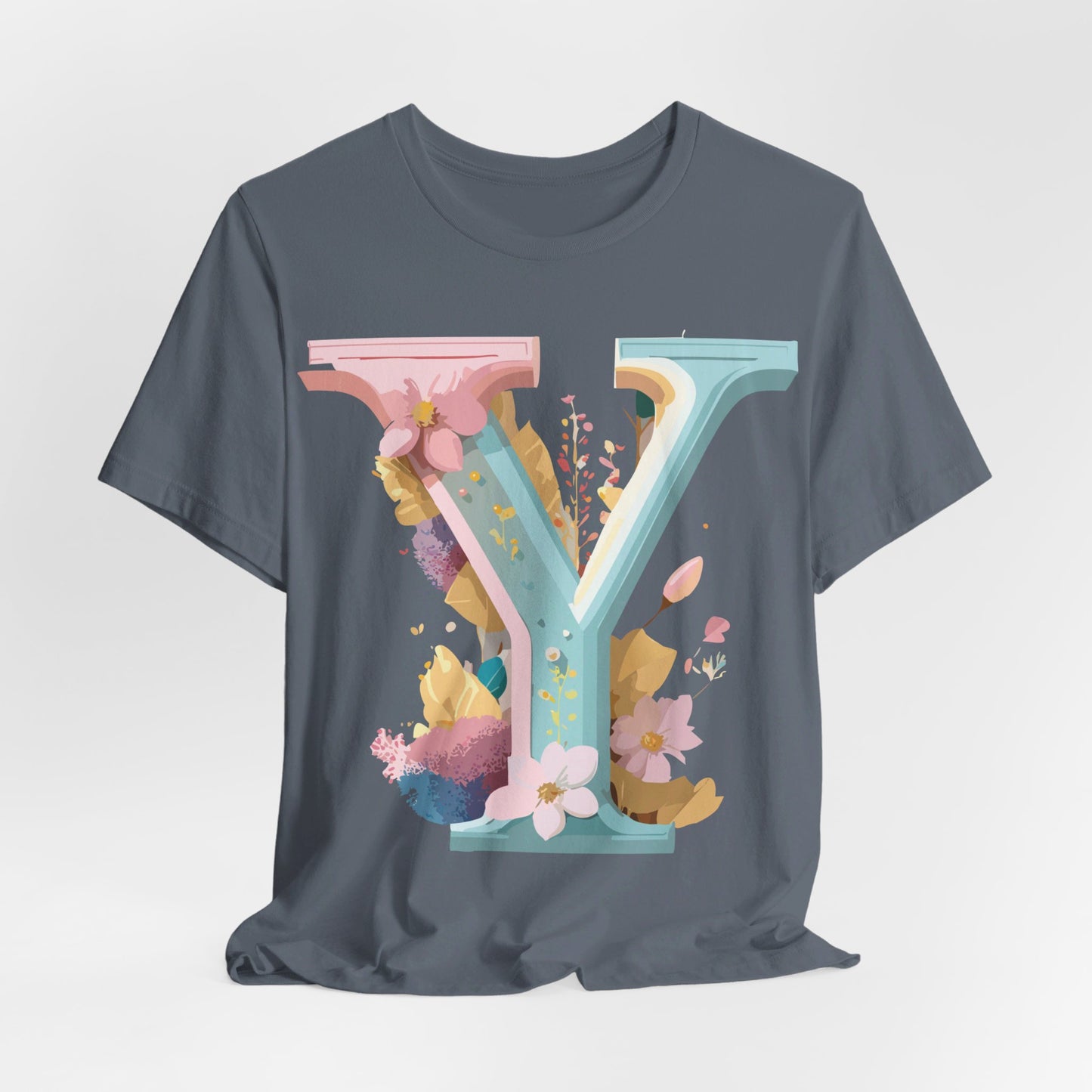 Natural Cotton Tee Shirt - Letters Collection - Y Printify