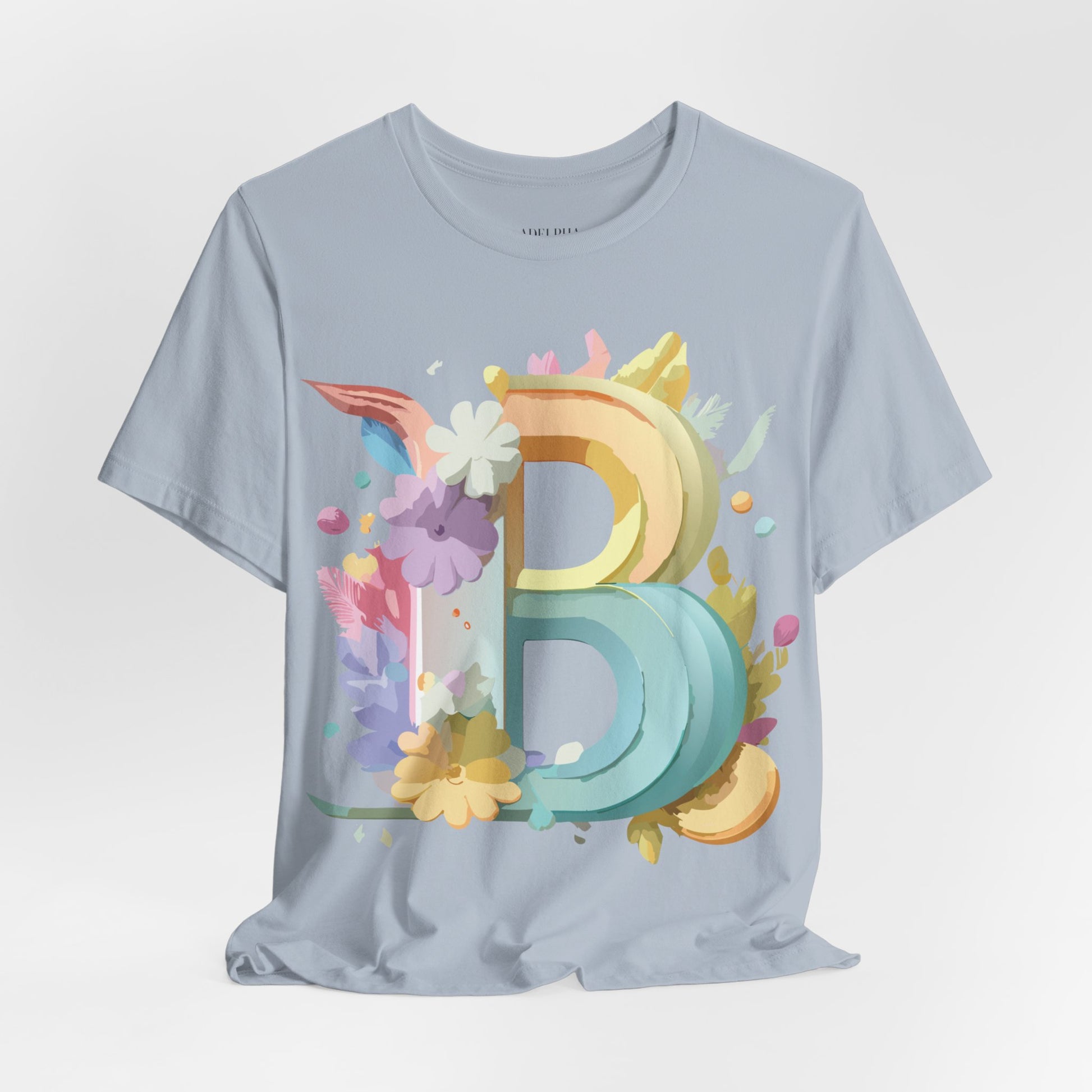 Natural Cotton Tee Shirt - Letters Collection - B Printify