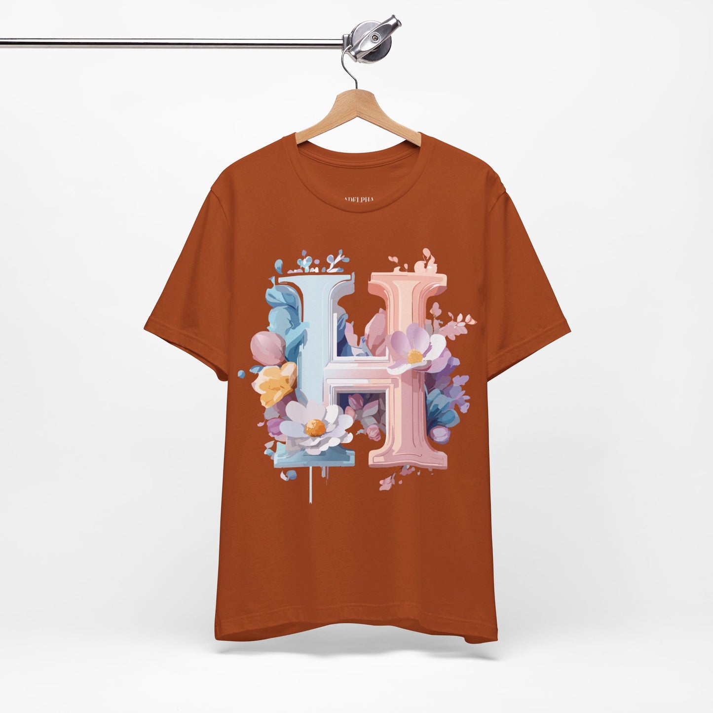 Natural Cotton Tee Shirt - Letters Collection - H Printify