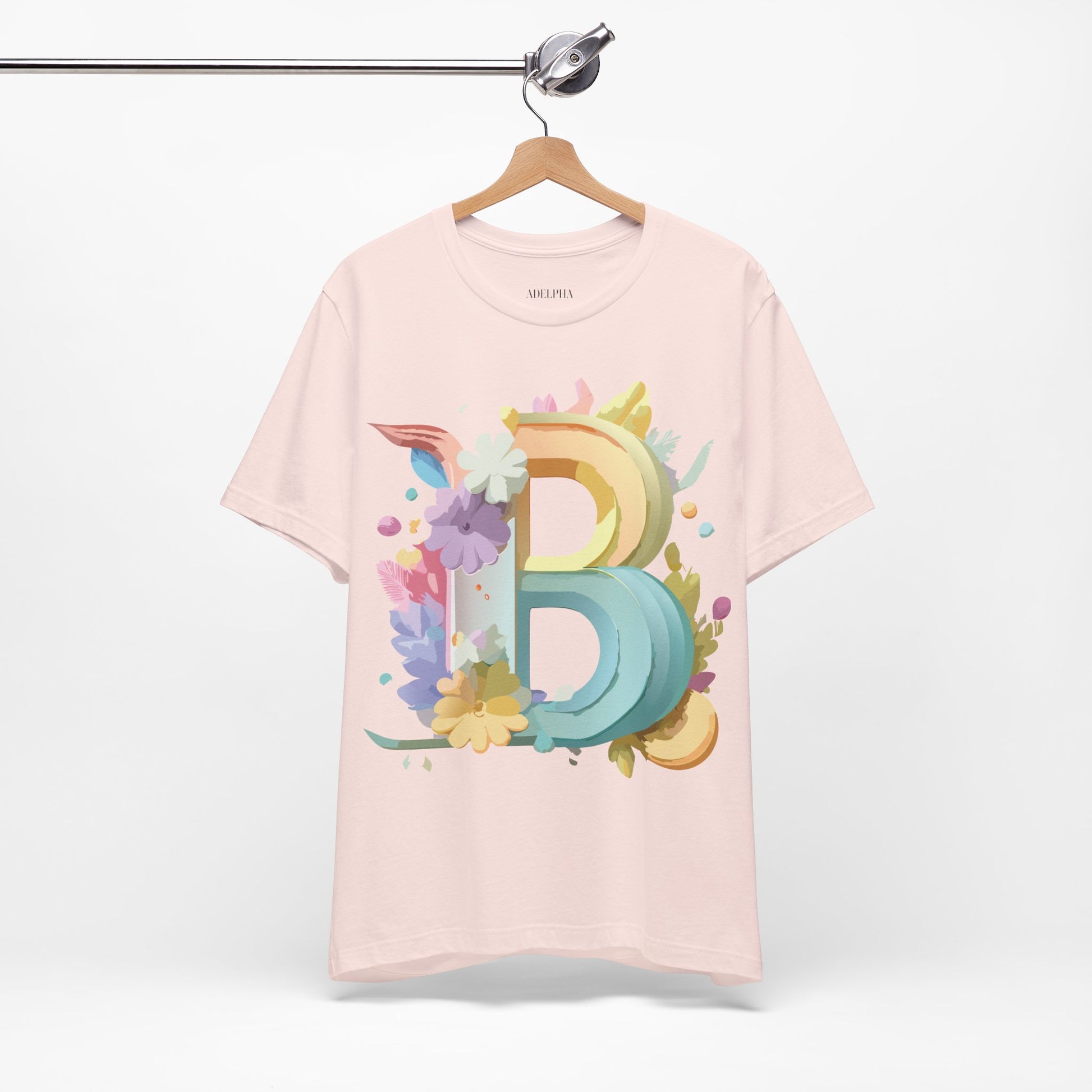 Natural Cotton Tee Shirt - Letters Collection - B Printify