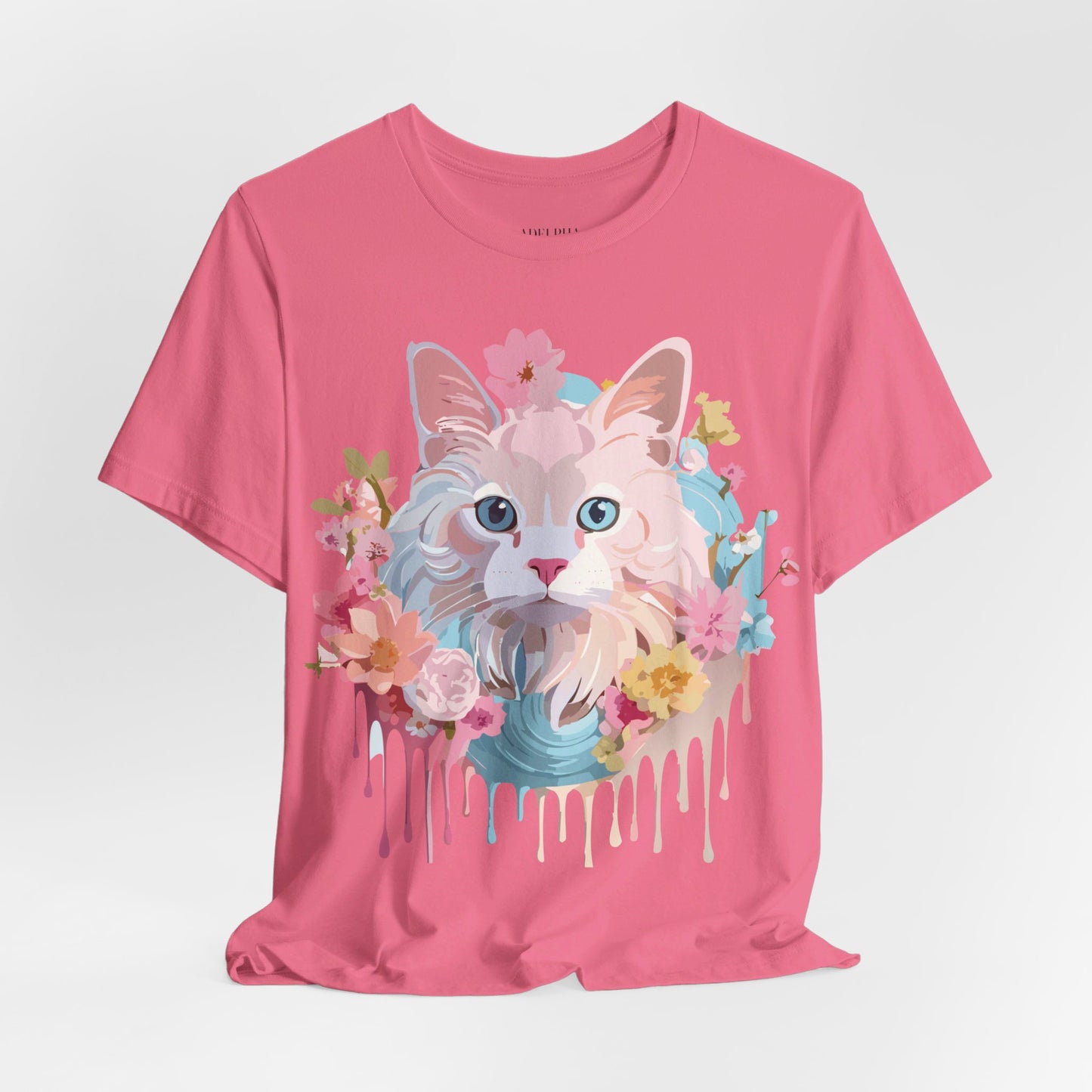 Natural Cotton Tee Shirt with Cat Printify