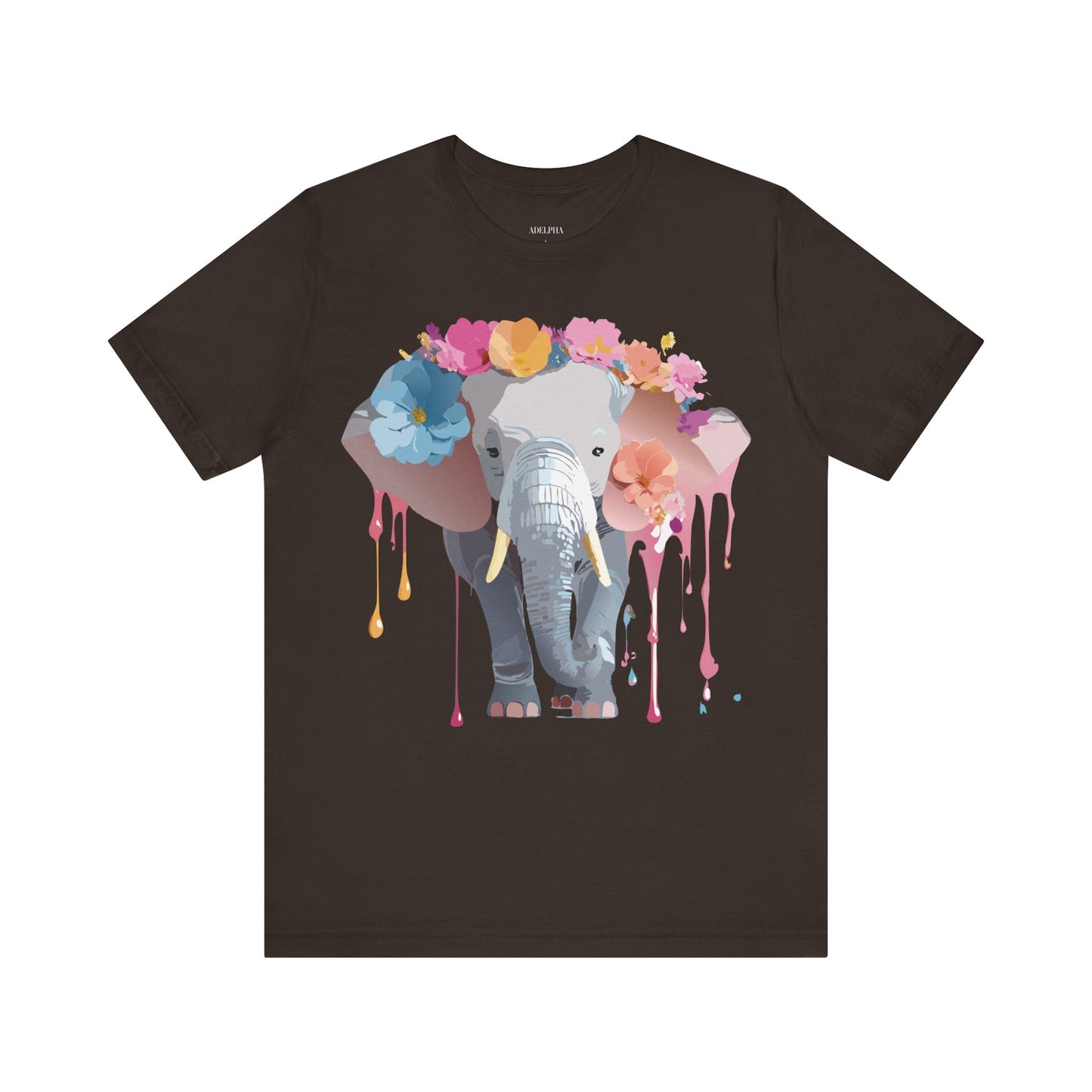 Natural Cotton Tee Shirt with Elephant Printify
