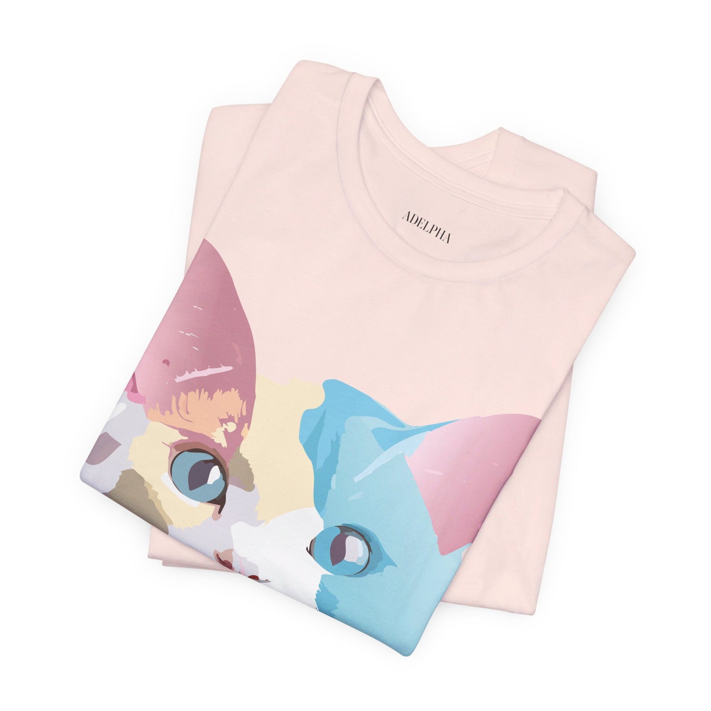 Natural Cotton Tee Shirt with Cat Printify
