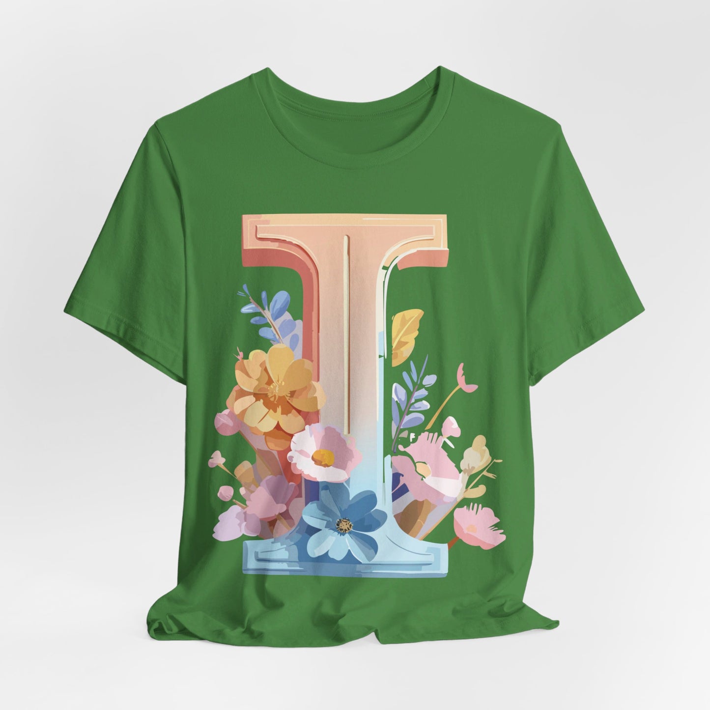 Natural Cotton Tee Shirt - Letters Collection - I Printify