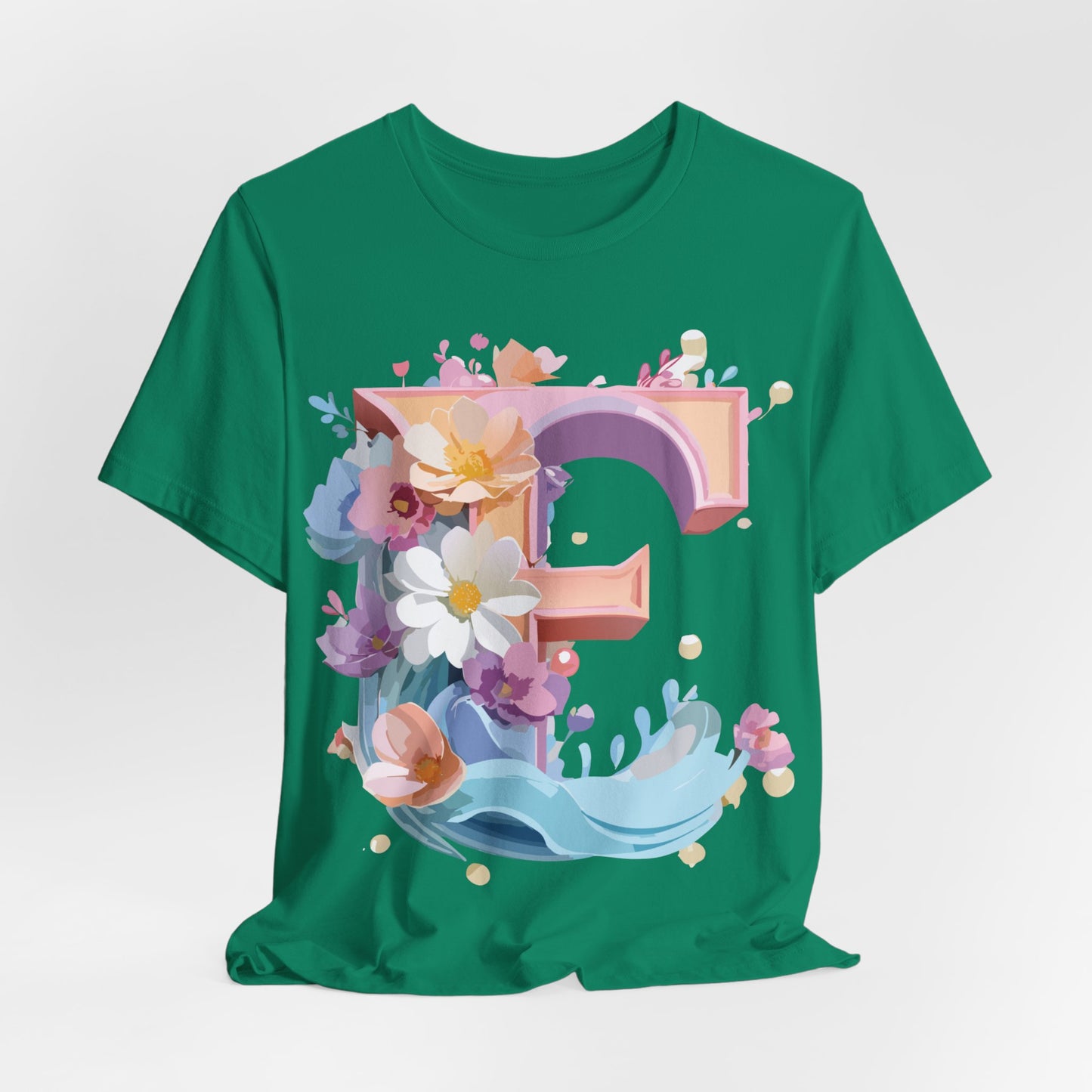 Natural Cotton Tee Shirt - Letters Collection - E Printify