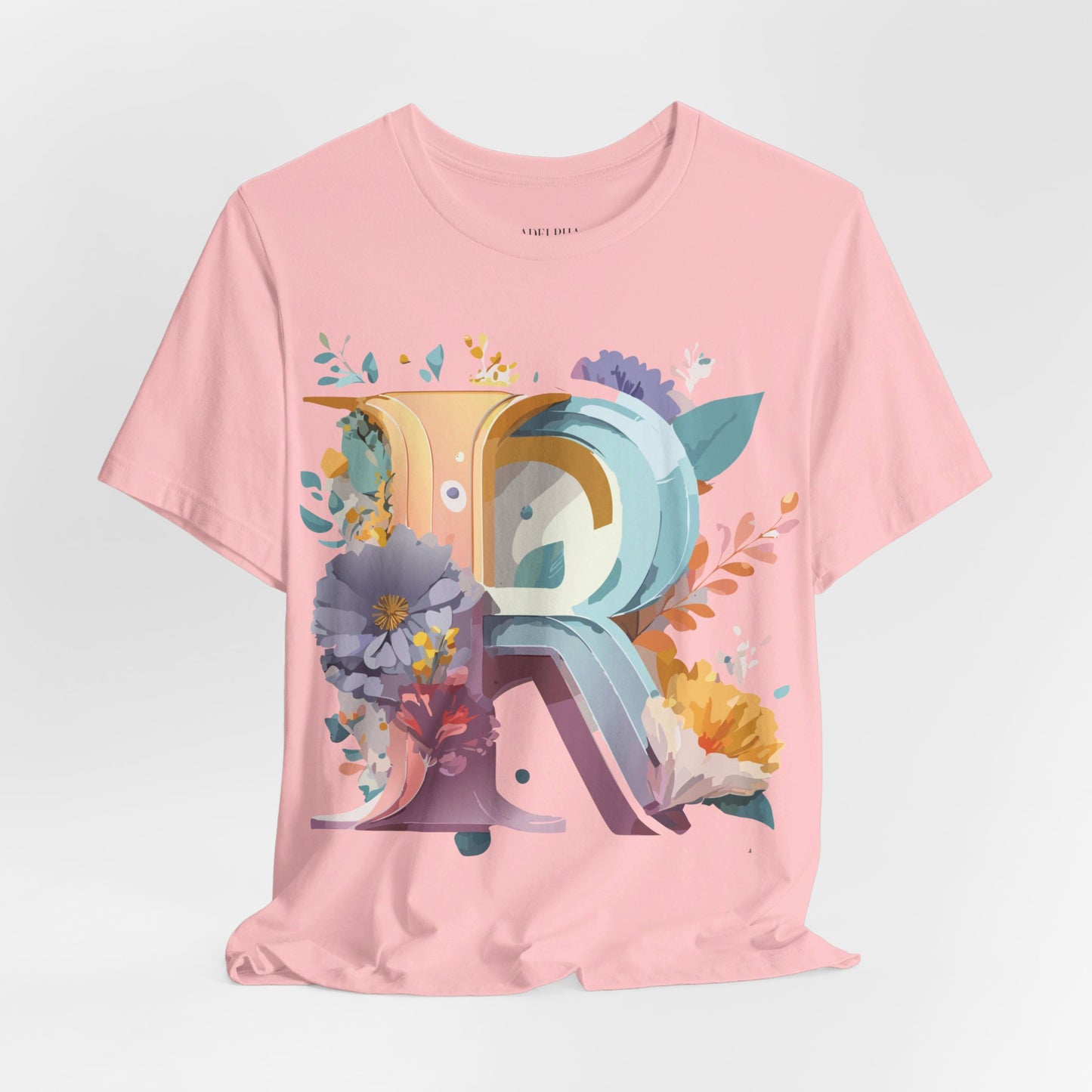 Natural Cotton Tee Shirt - Letters Collection - R Printify