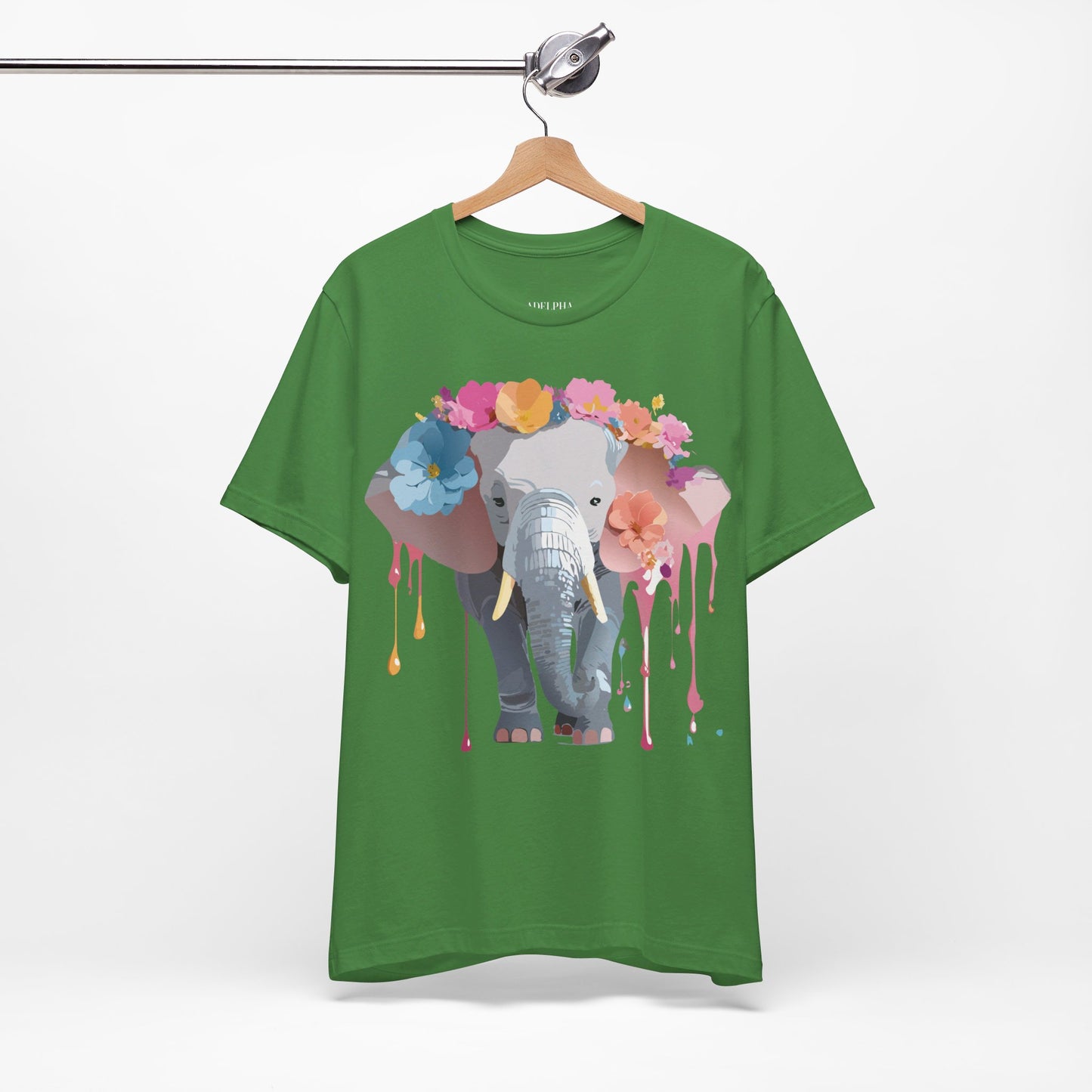 Natural Cotton Tee Shirt with Elephant Printify