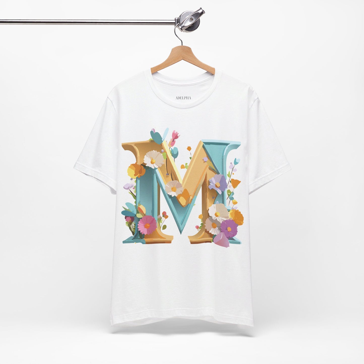 Natural Cotton Tee Shirt - Letters Collection - M Printify