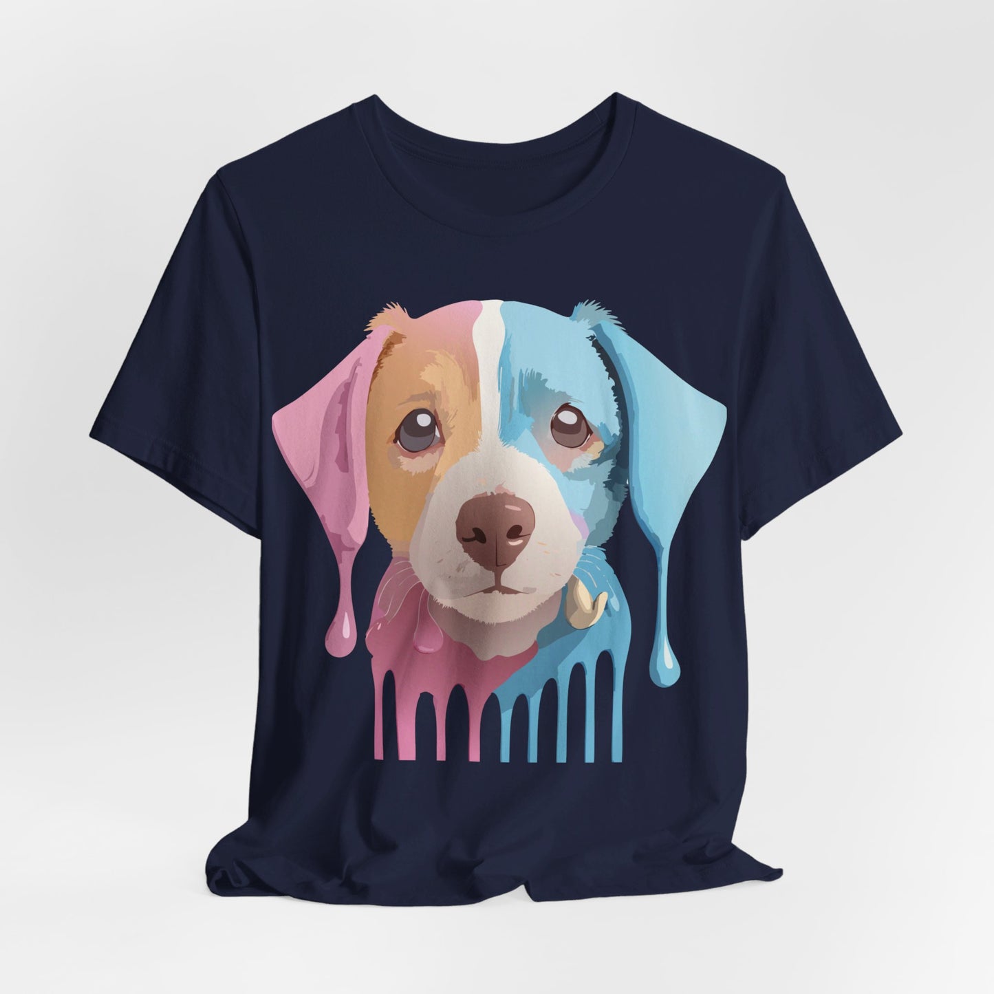 Natural Cotton Tee Shirt with Dog Printify