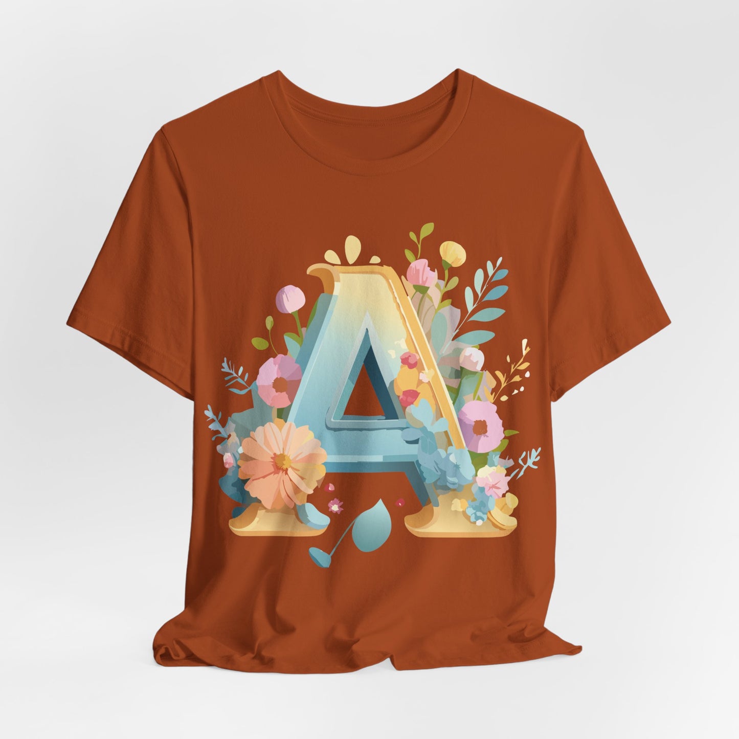 Natural Cotton Tee Shirt - Letters Collection - A Printify