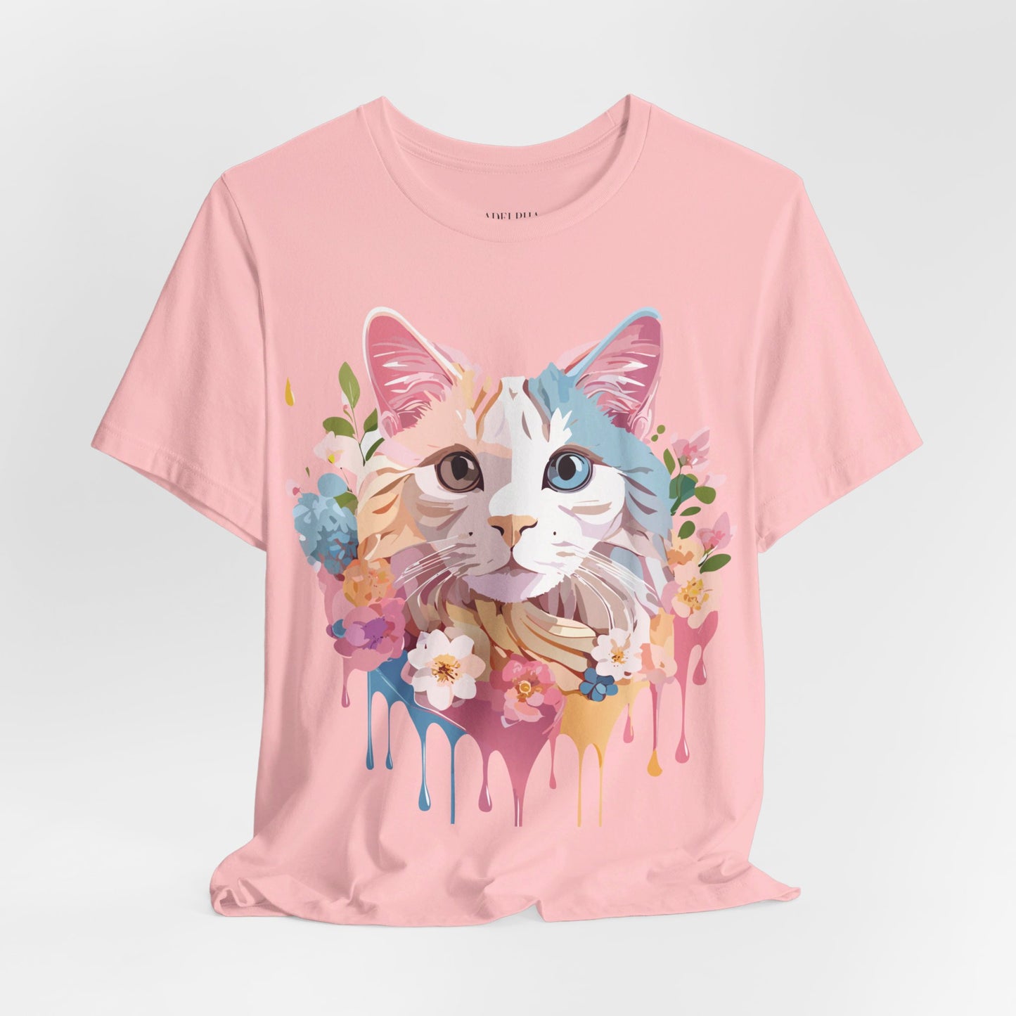 Natural Cotton Tee Shirt with Cat Printify