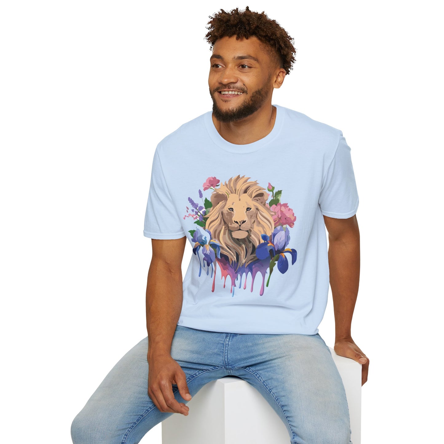 Lion Shirt, Shirt with Lion, Floral Lion Tee, Shirt with Animals