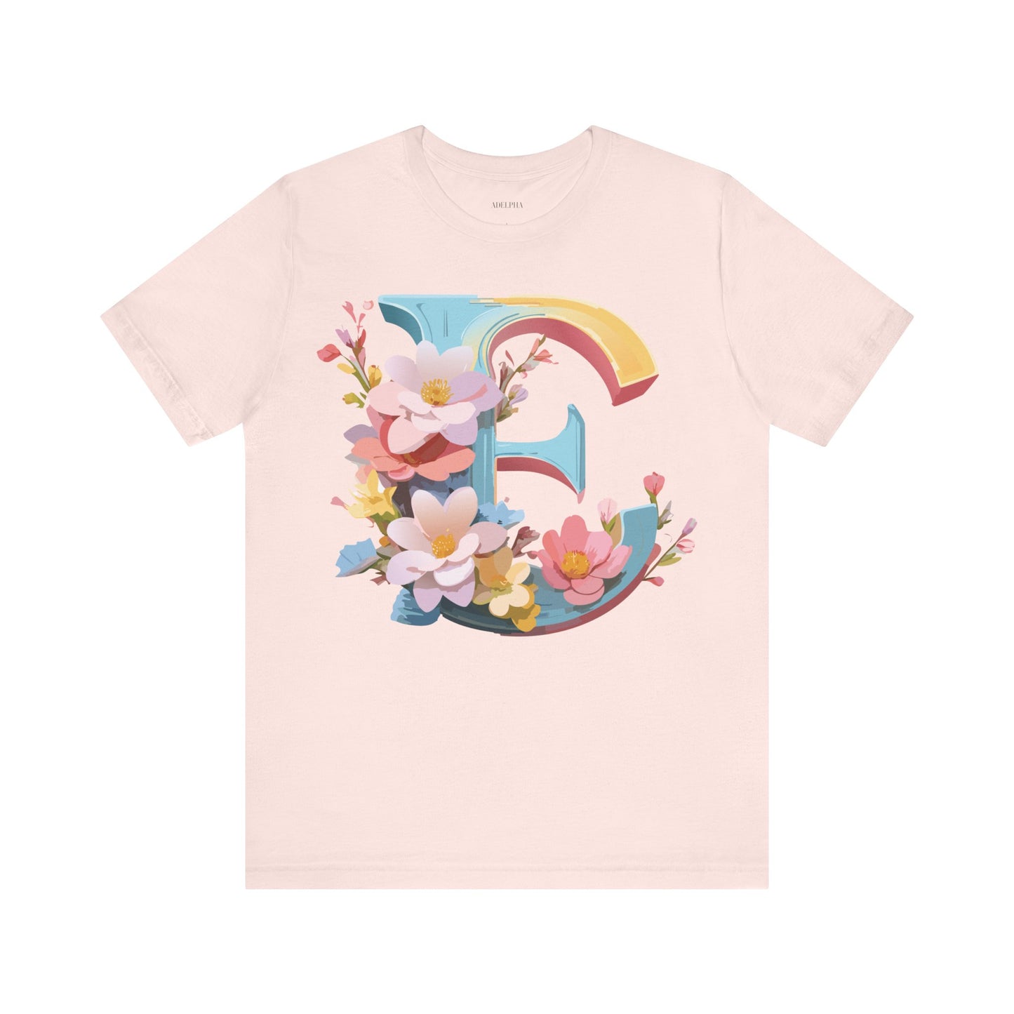 Natural Cotton Tee Shirt - Letters Collection - E Printify