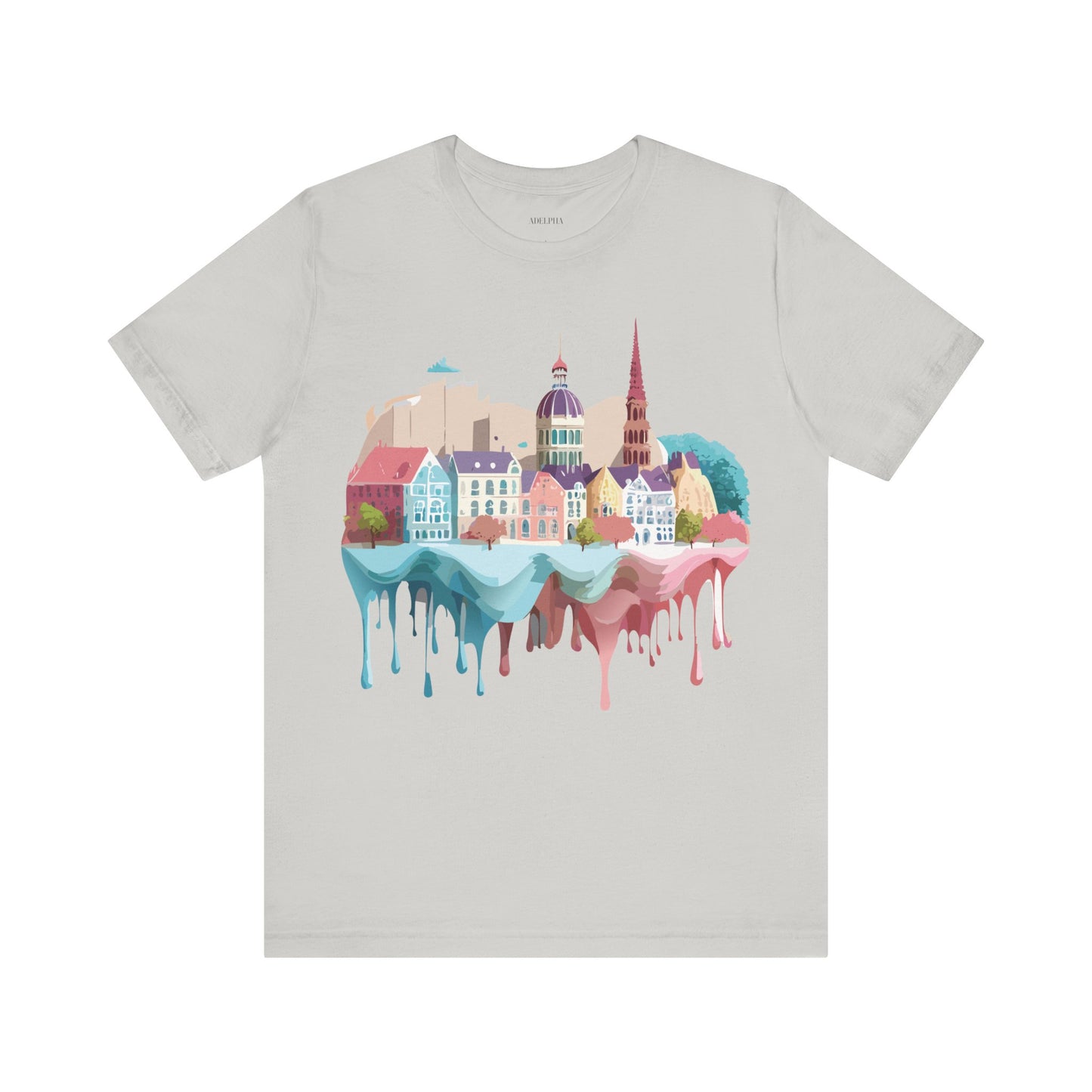 Natural Cotton Tee Shirt - Beautiful Places Collection - Warnemünde and Rostock - Germany Printify
