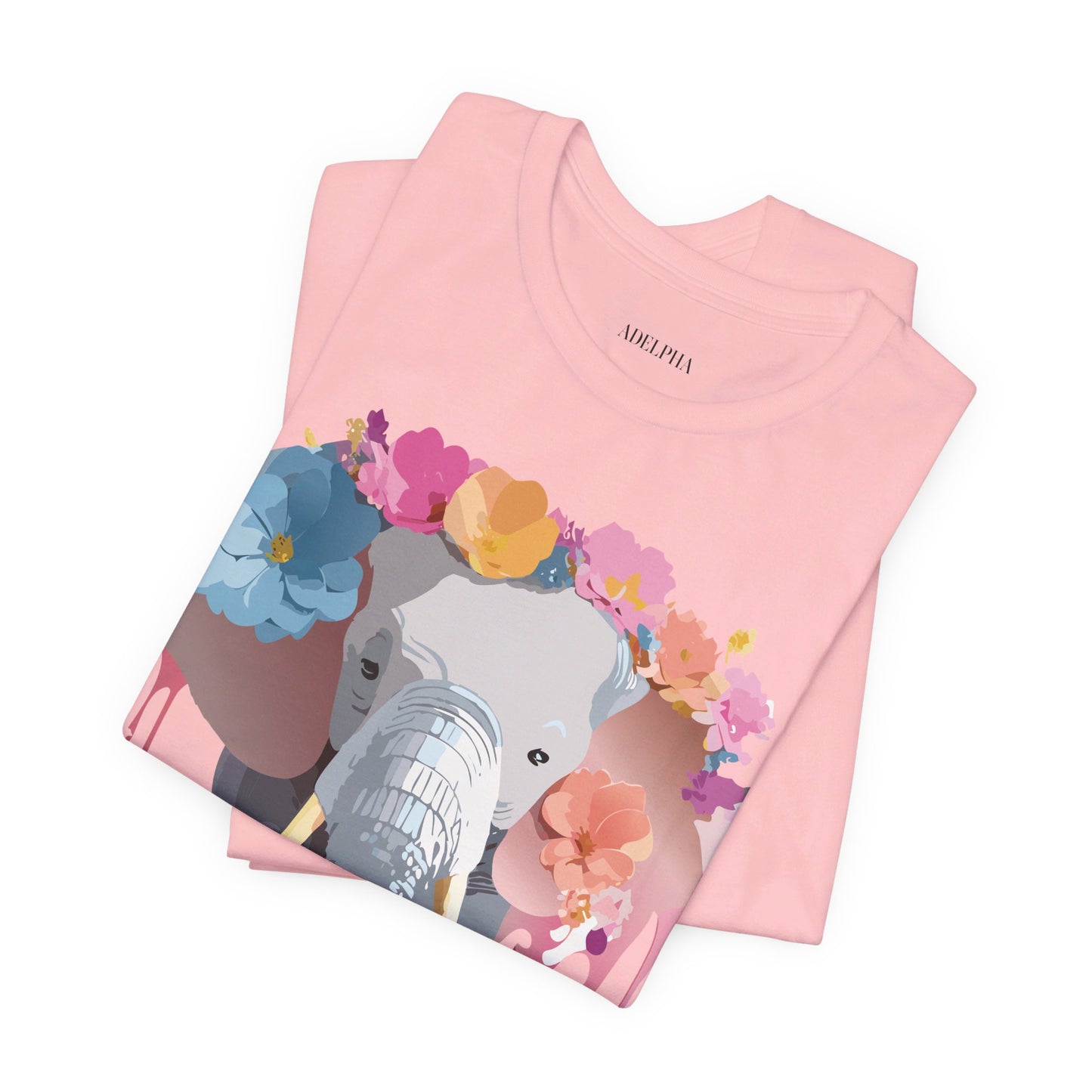 Natural Cotton Tee Shirt with Elephant Printify