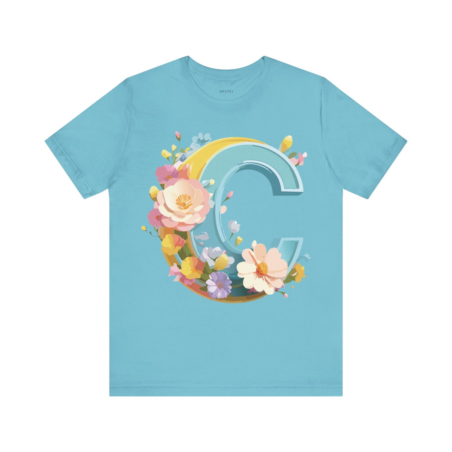 Natural Cotton Tee Shirt - Letters Collection - C Printify