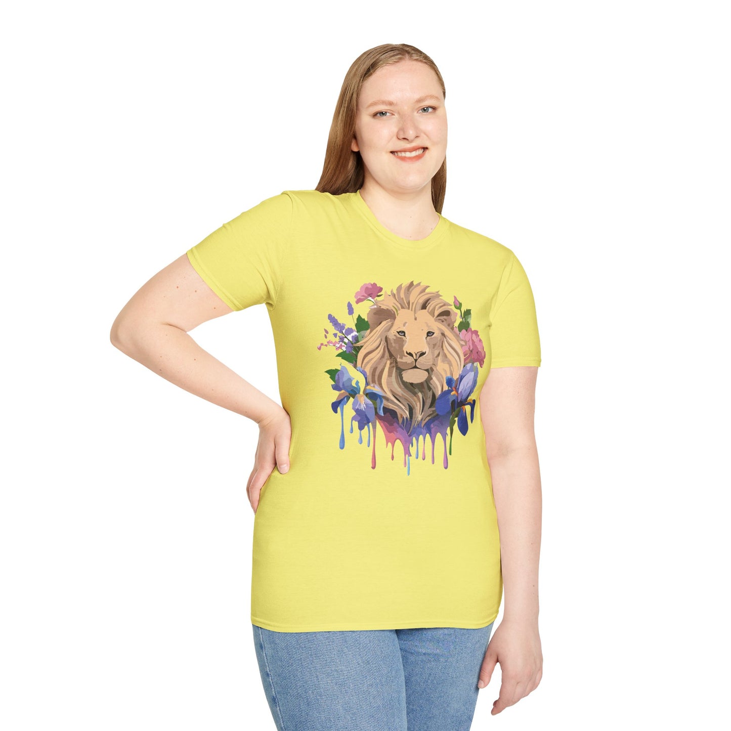 Lion Shirt, Shirt with Lion, Floral Lion Tee, Shirt with Animals