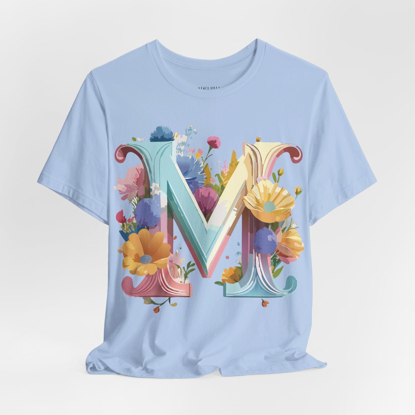 Natural Cotton Tee Shirt - Letters Collection - M Printify