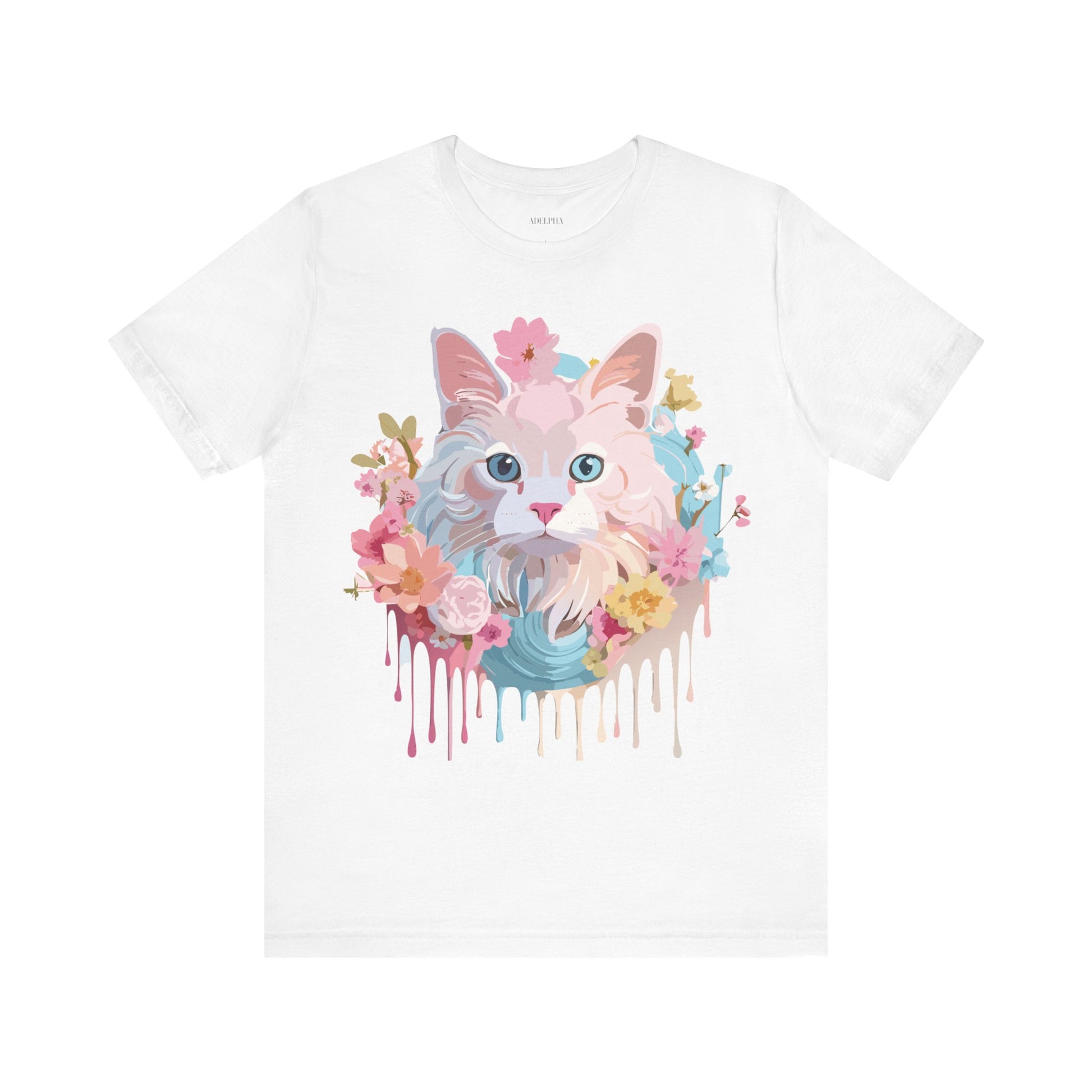 Natural Cotton Tee Shirt with Cat Printify