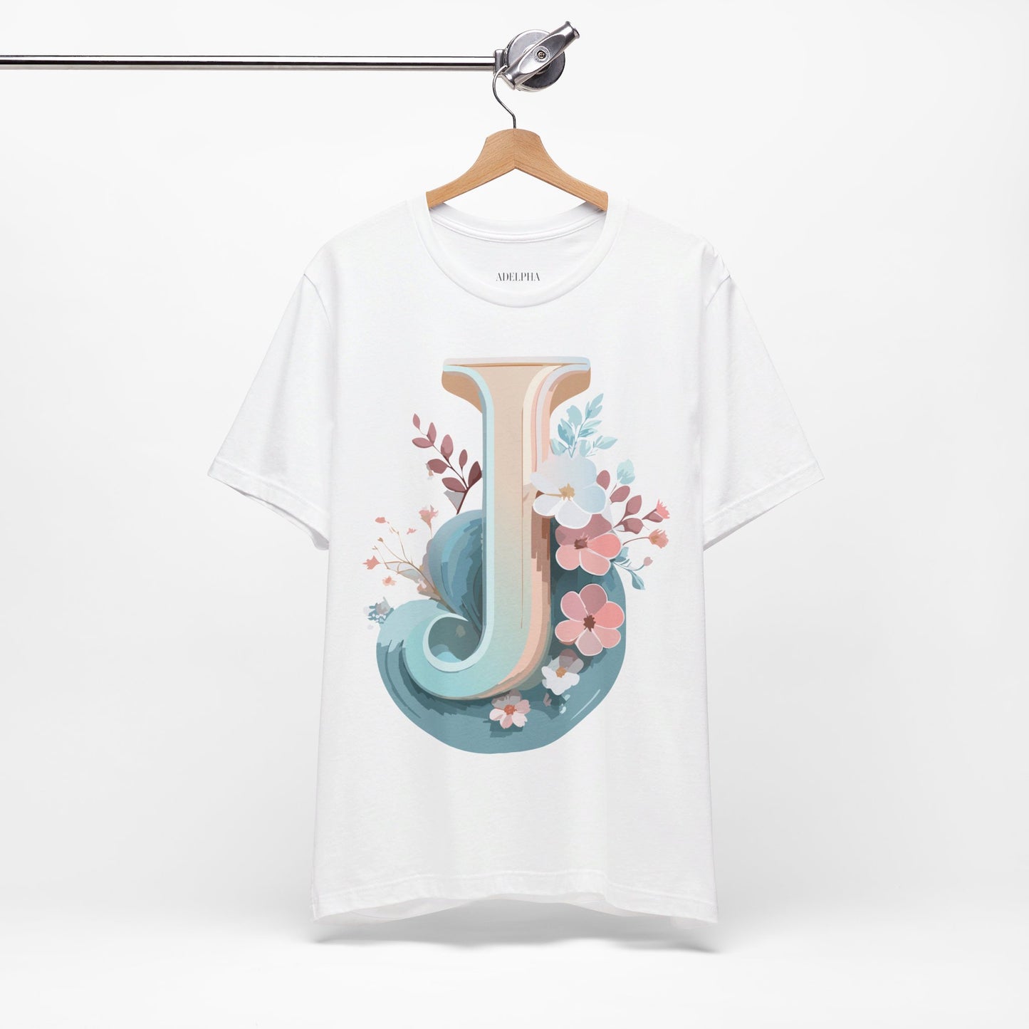 Natural Cotton Tee Shirt - Letters Collection - J Printify
