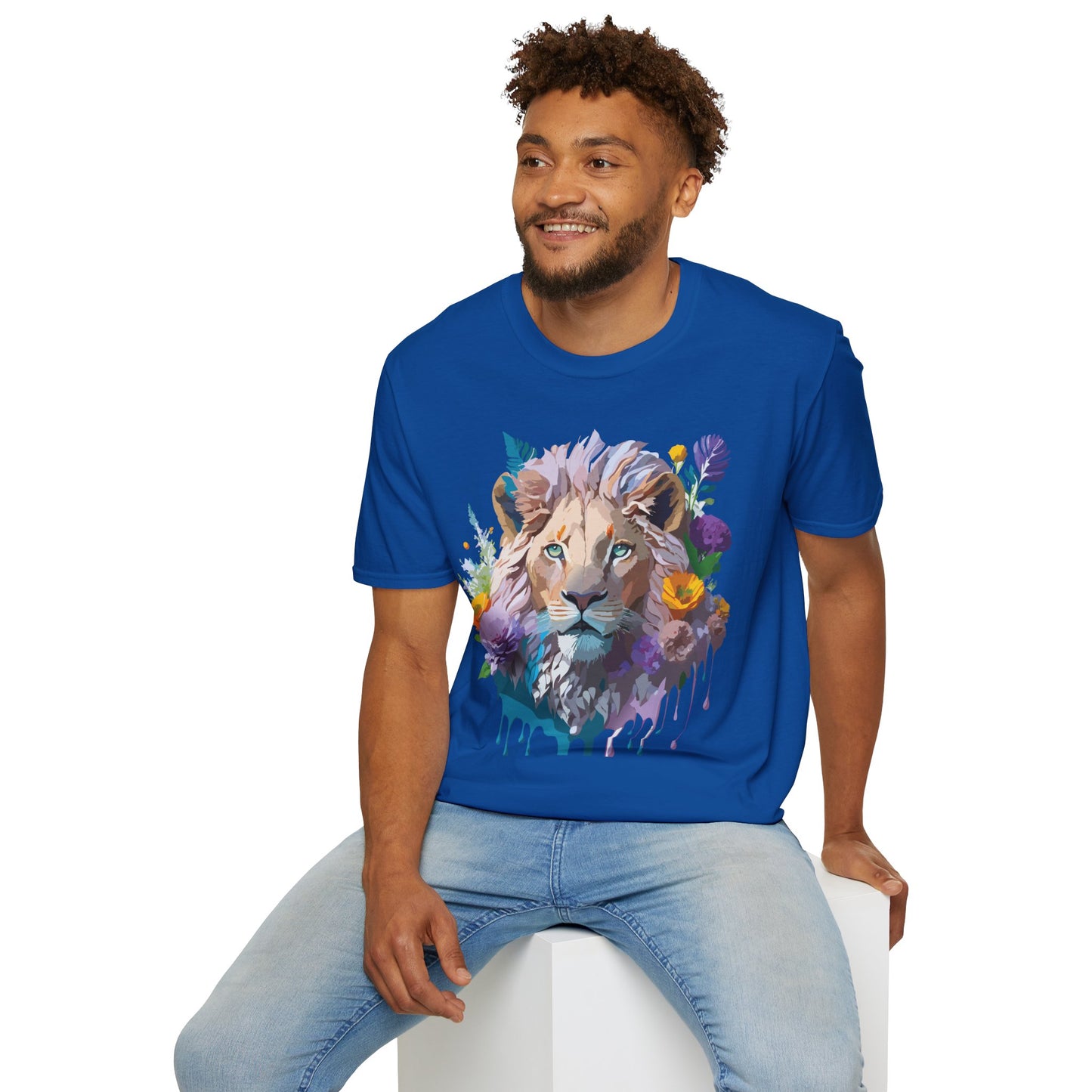 Lion Shirt, Shirt with Lion, Floral Lion Tee, Shirt with Animals