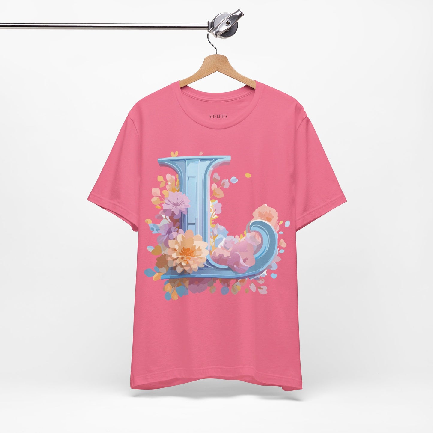 Natural Cotton Tee Shirt - Letters Collection - L Printify
