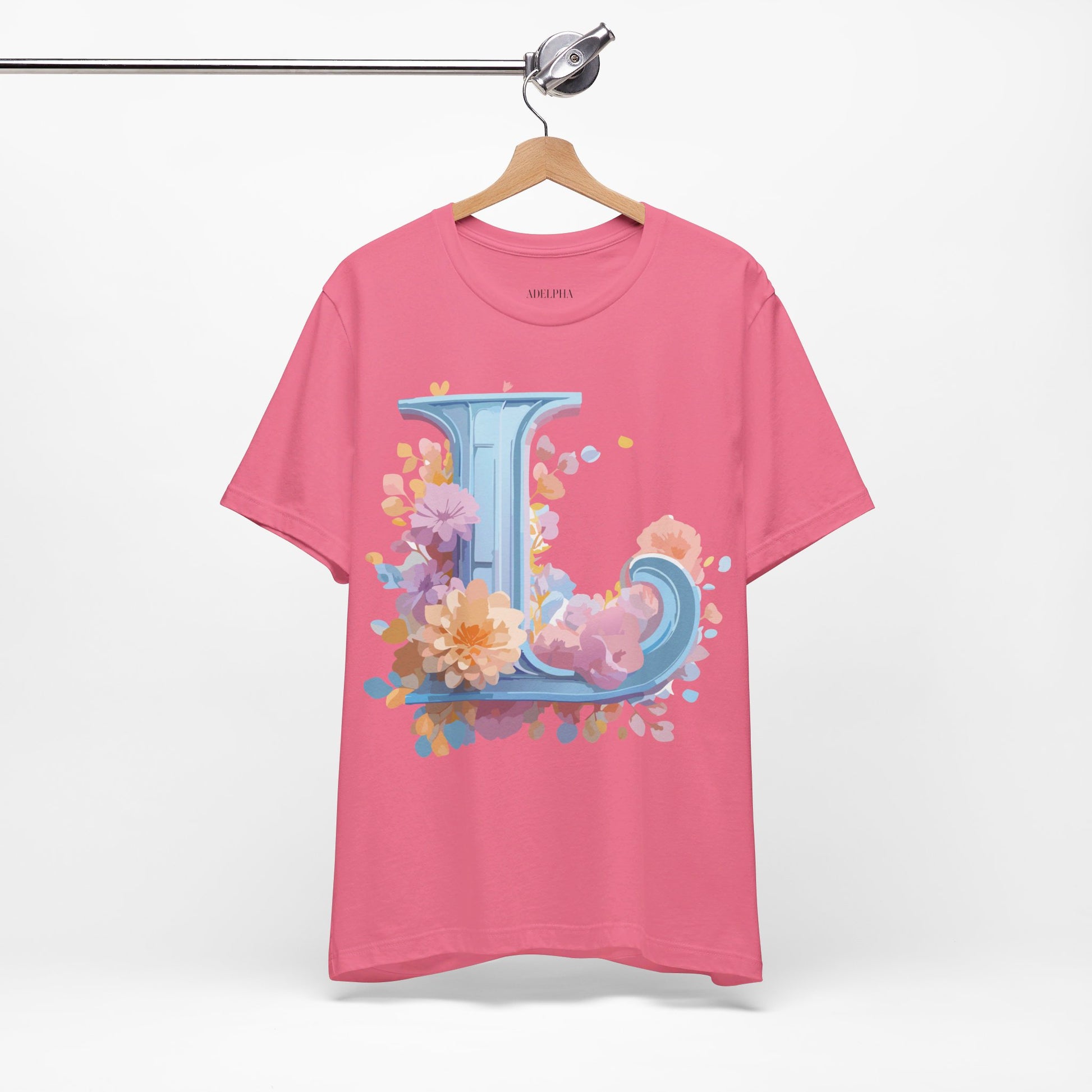 Natural Cotton Tee Shirt - Letters Collection - L Printify