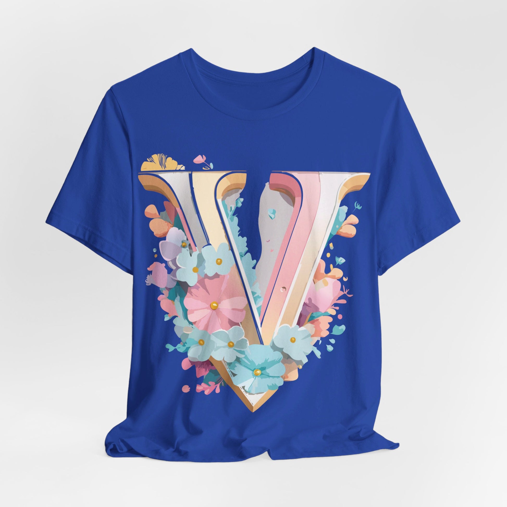 Natural Cotton Tee Shirt - Letters Collection - V Printify