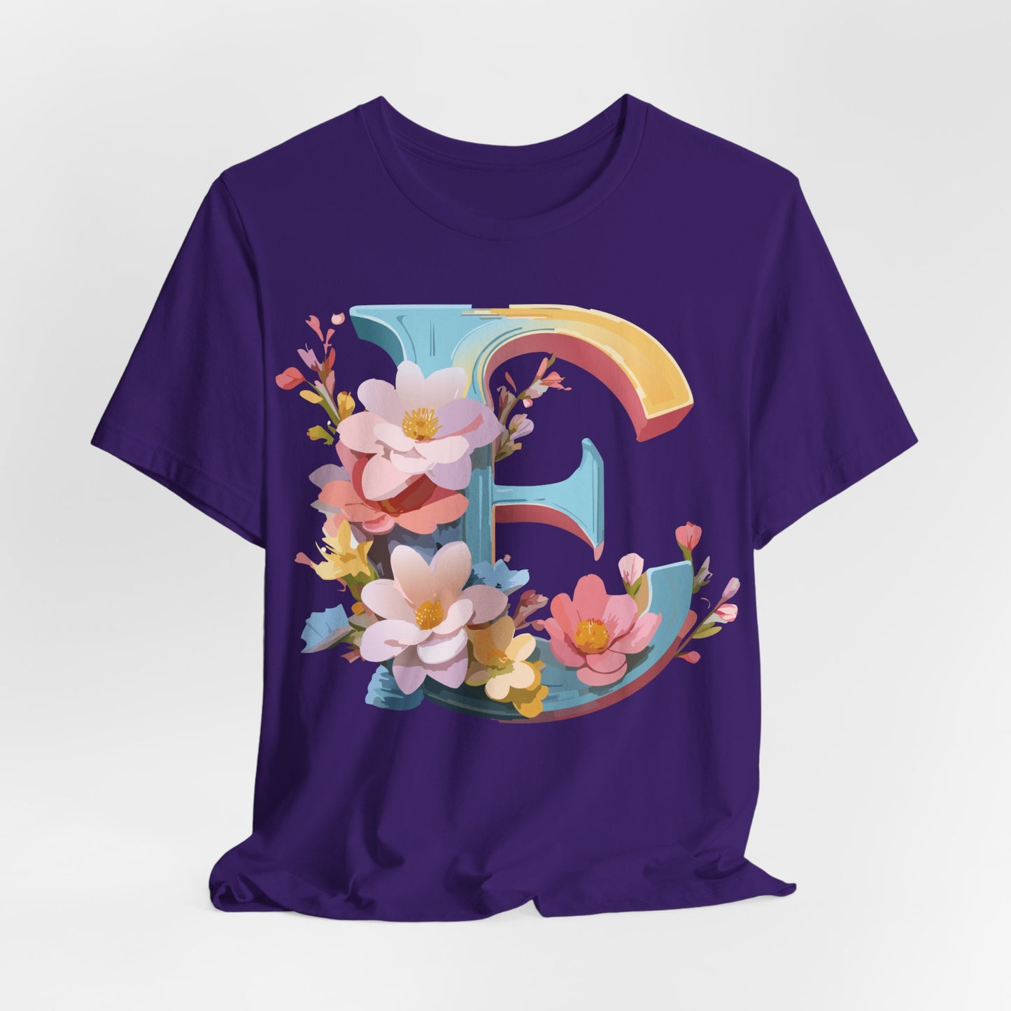 Natural Cotton Tee Shirt - Letters Collection - E Printify