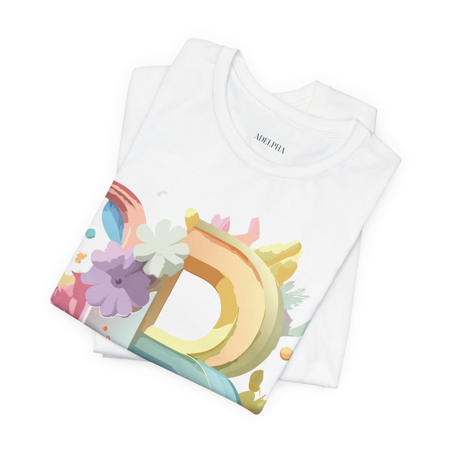 Natural Cotton Tee Shirt - Letters Collection - B Printify