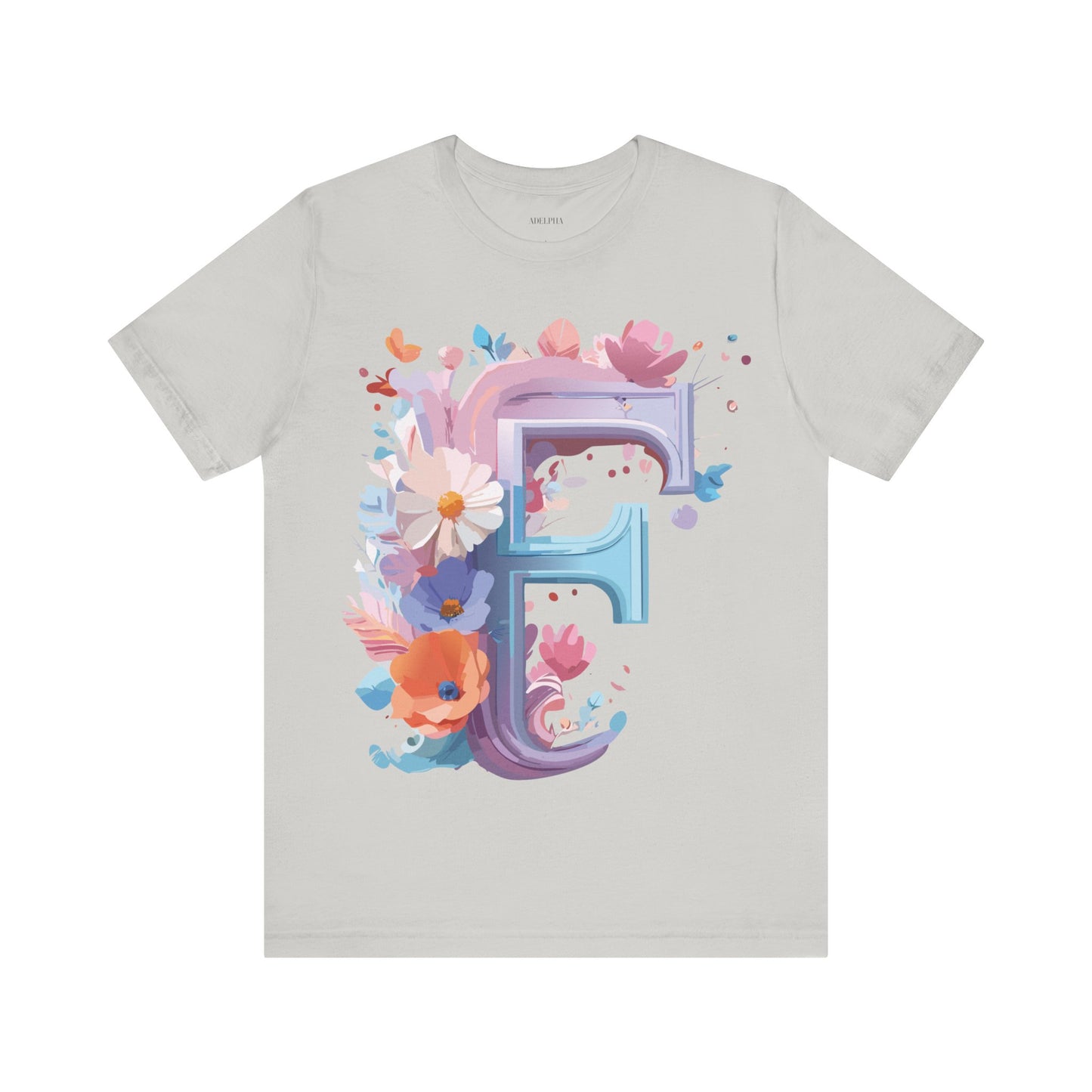 Natural Cotton Tee Shirt - Letters Collection - F Printify