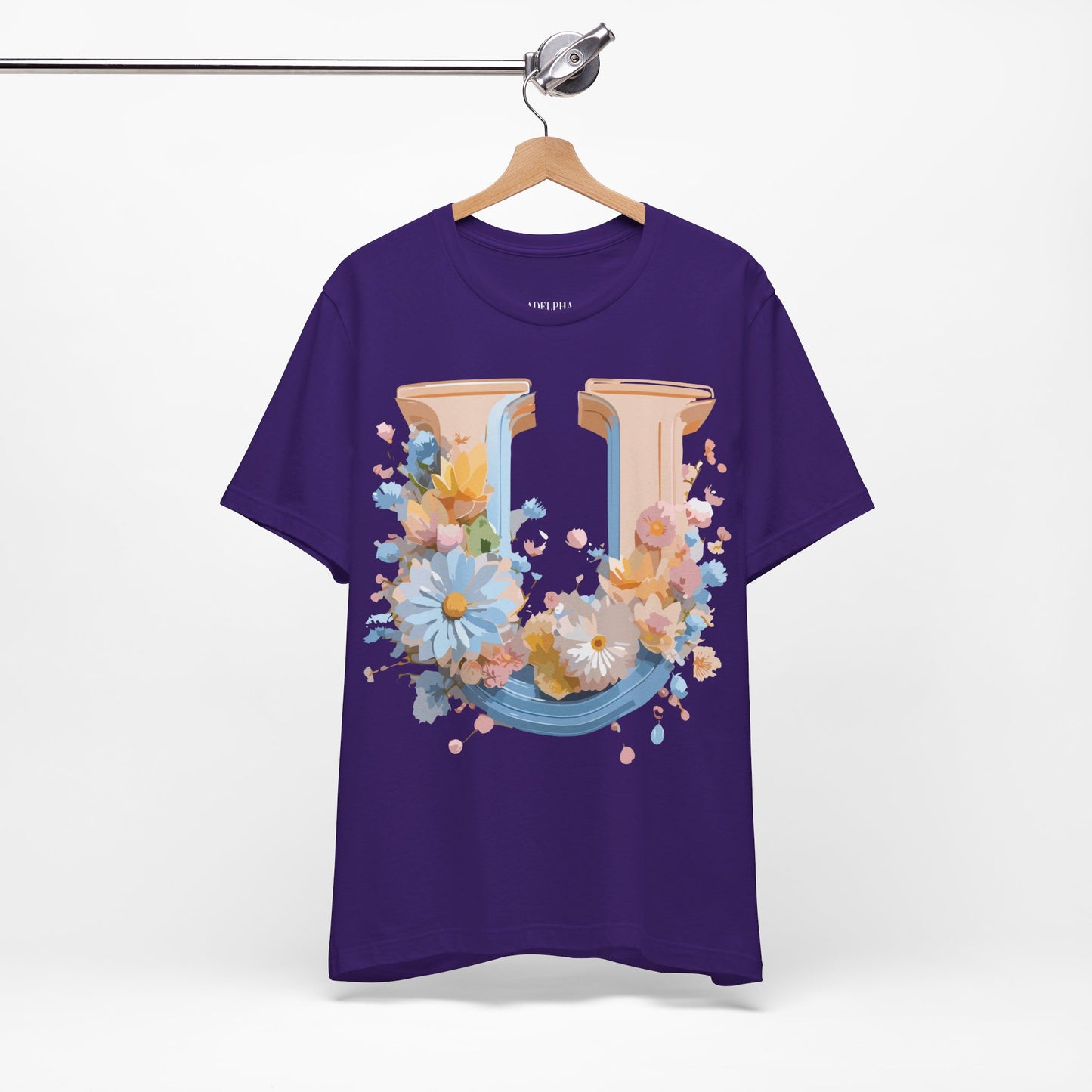 Natural Cotton Tee Shirt - Letters Collection - U Printify