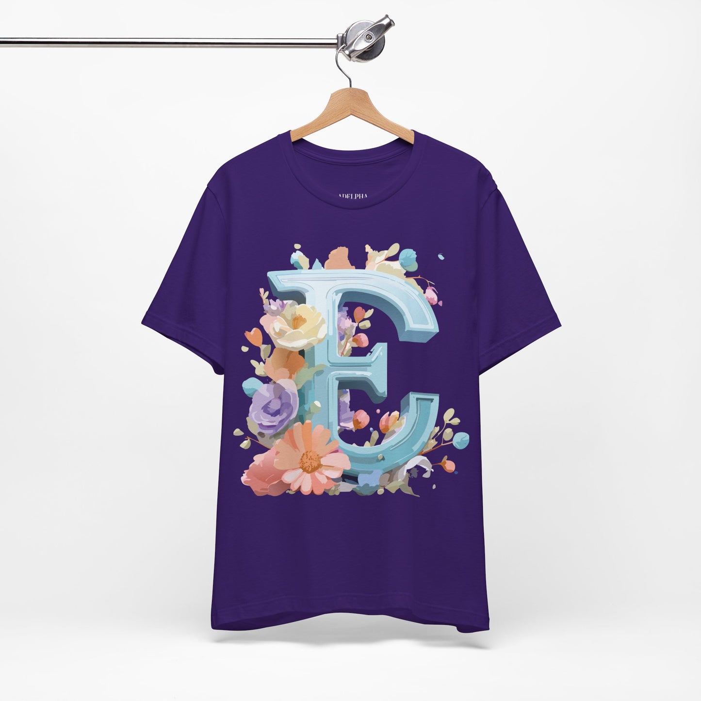 Natural Cotton Tee Shirt - Letters Collection - E Printify