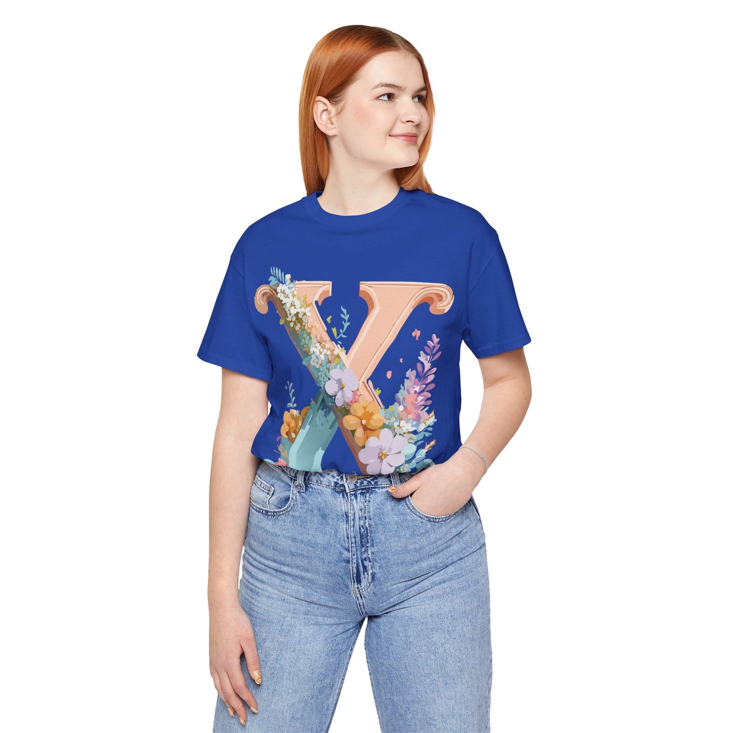 Natural Cotton Tee Shirt - Letters Collection - X Printify