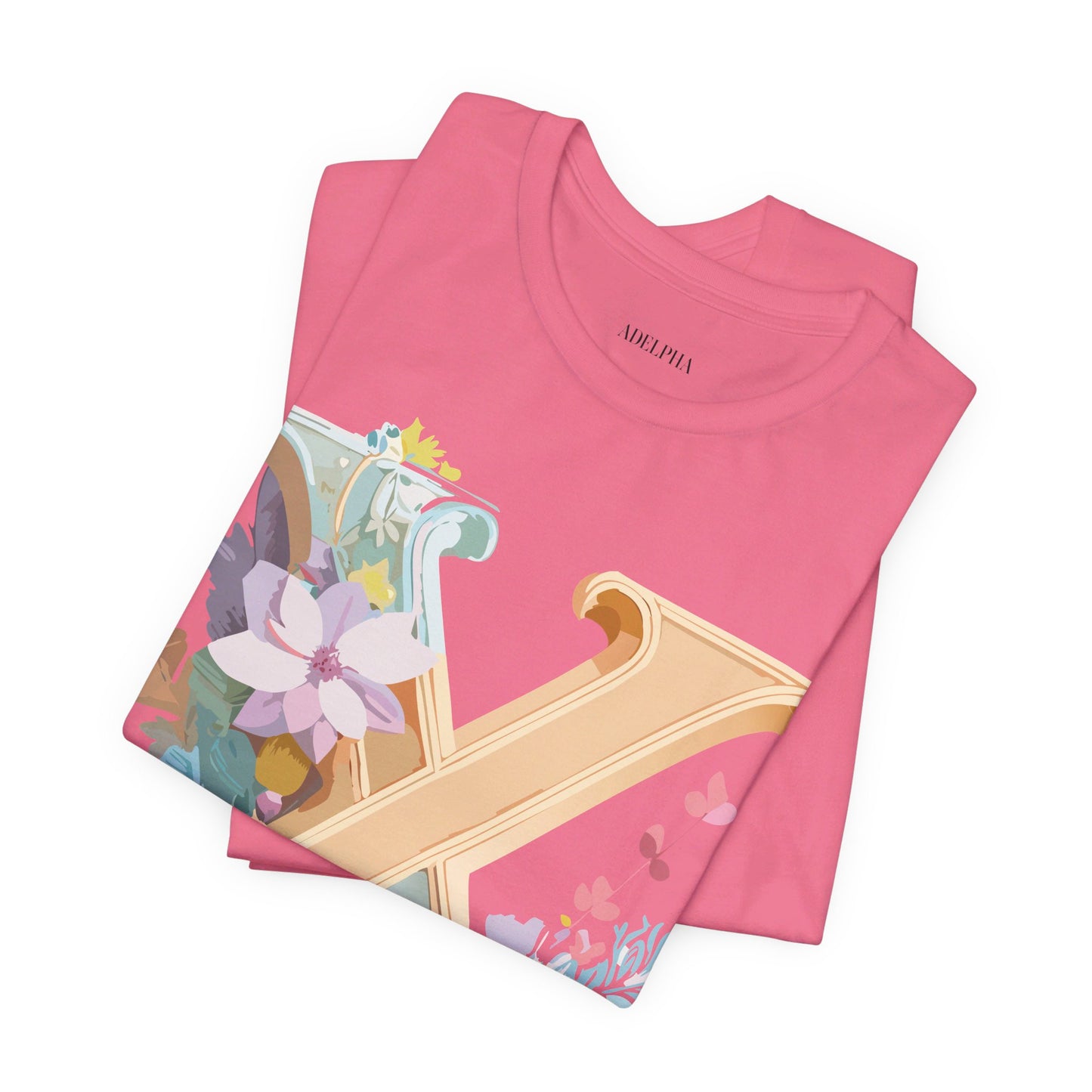 Natural Cotton Tee Shirt - Letters Collection - X Printify